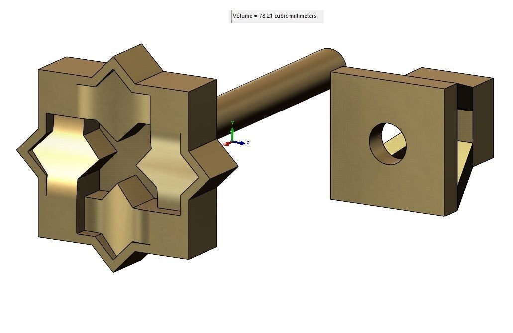 Moucharabih motif stud earring 3D print model_9
