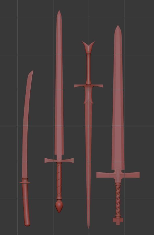 Sword Pack Low-poly 3D model_2