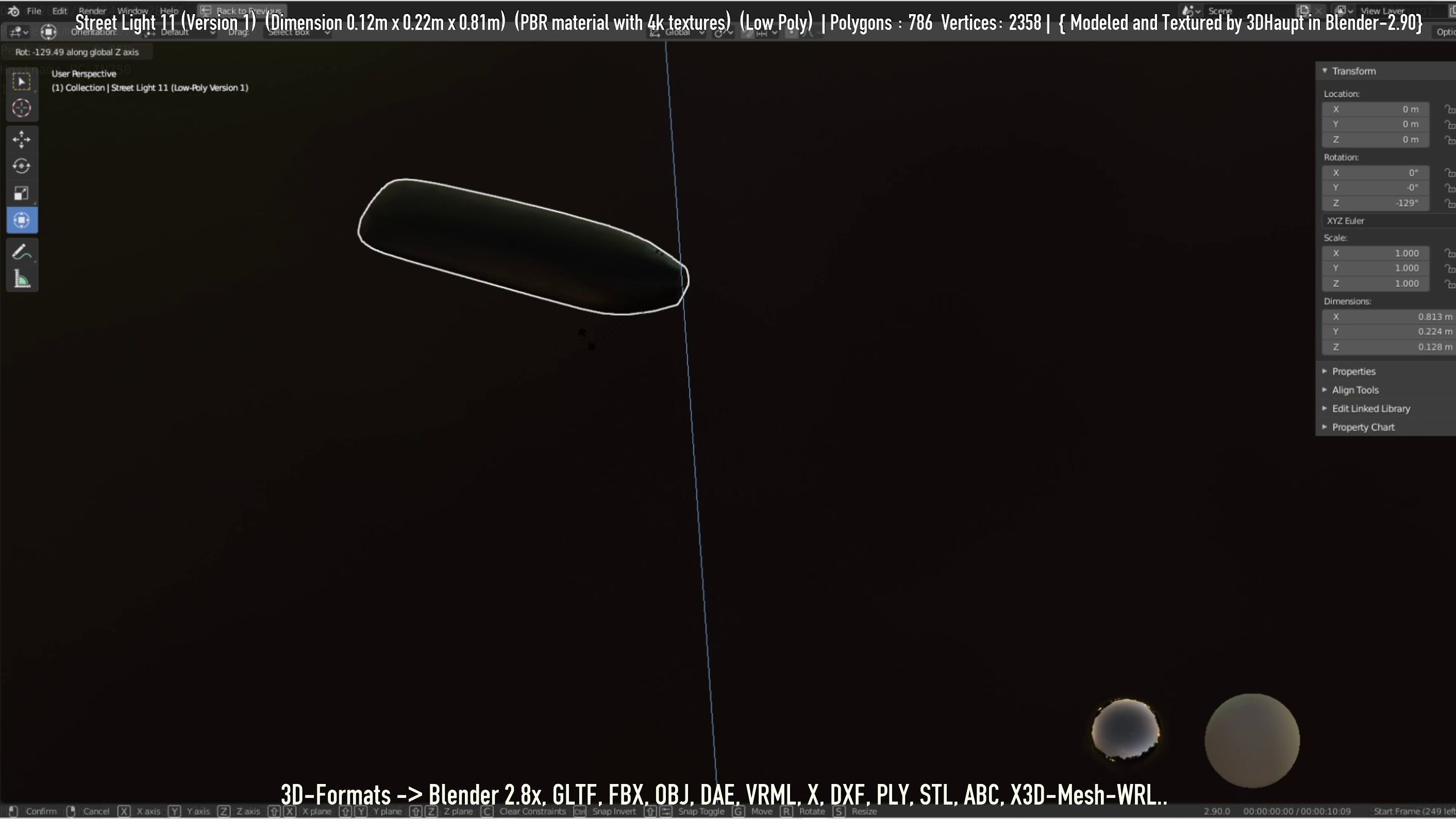 Street Light -11- Low-Poly Version -1- Low-poly 3D model_41