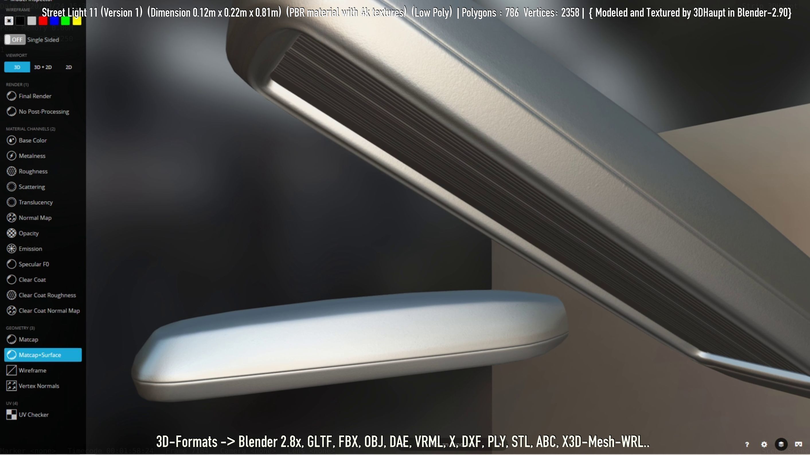 Street Light -11- Low-Poly Version -1- Low-poly 3D model_87