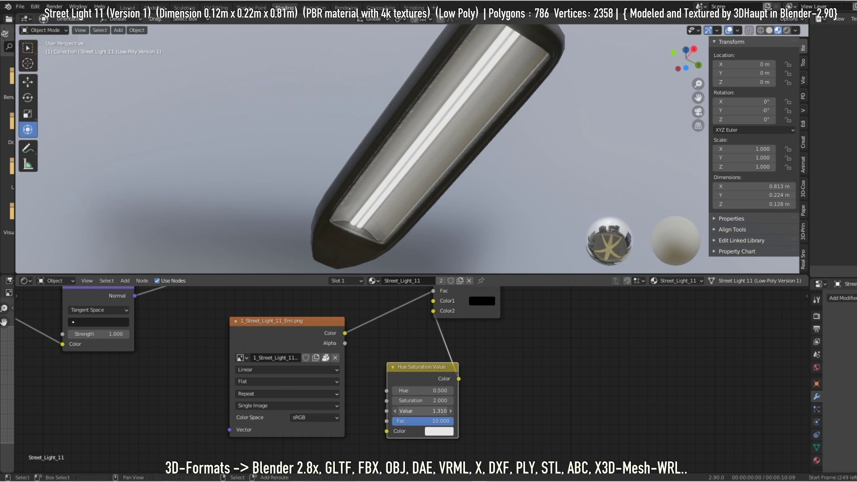Street Light -11- Low-Poly Version -1- Low-poly 3D model_65