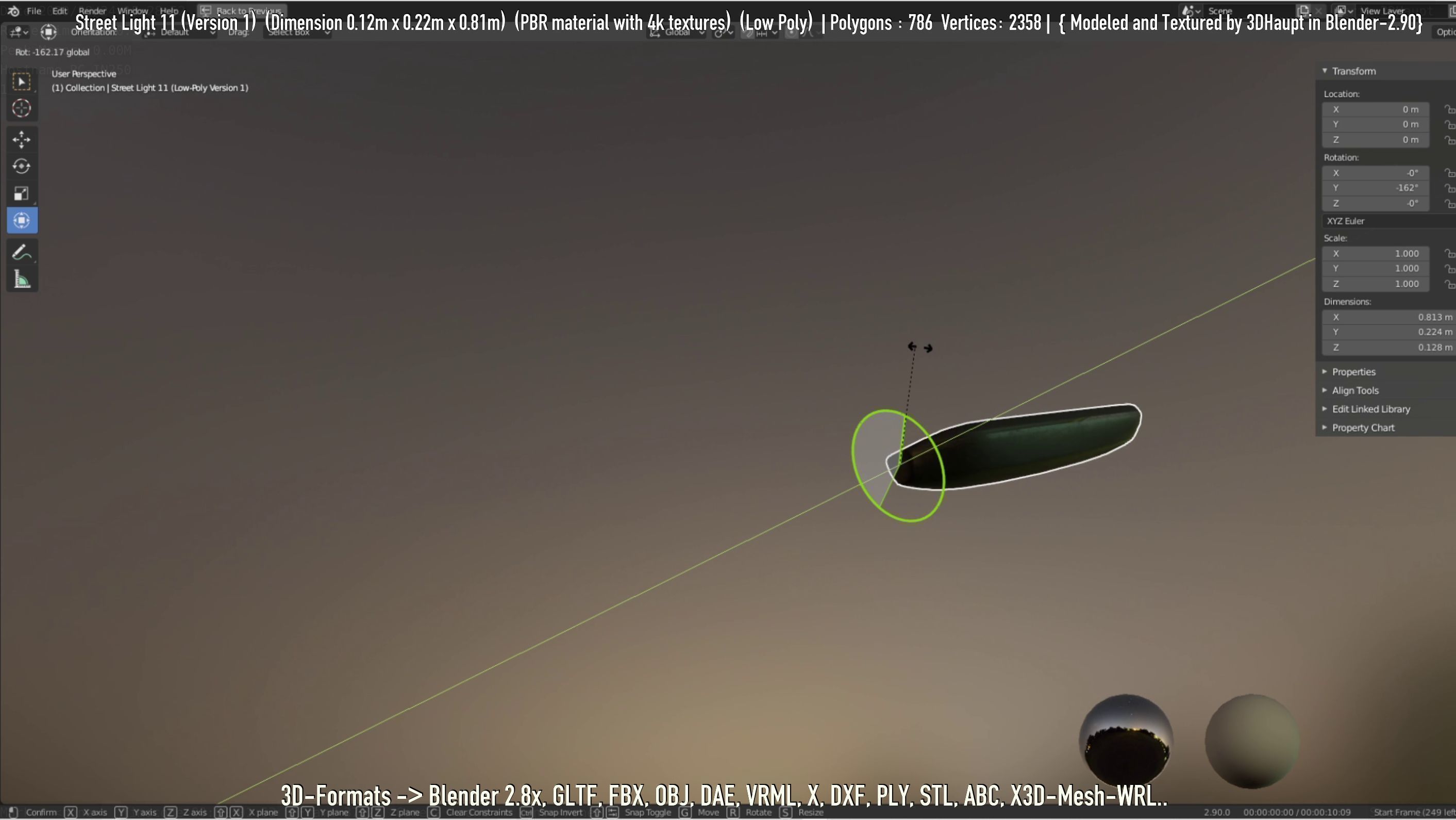 Street Light -11- Low-Poly Version -1- Low-poly 3D model_111