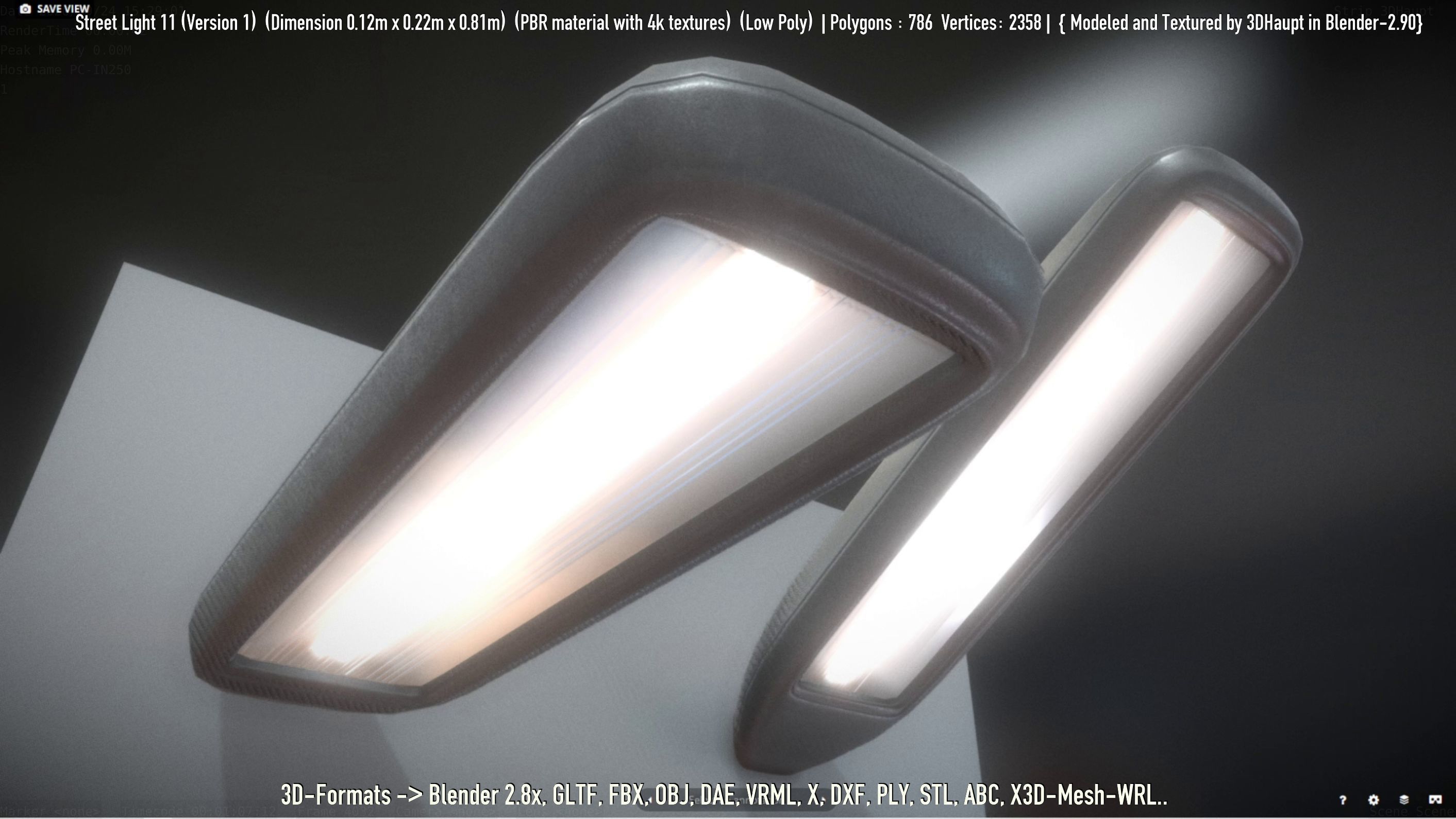 Street Light -11- Low-Poly Version -1- Low-poly 3D model_73