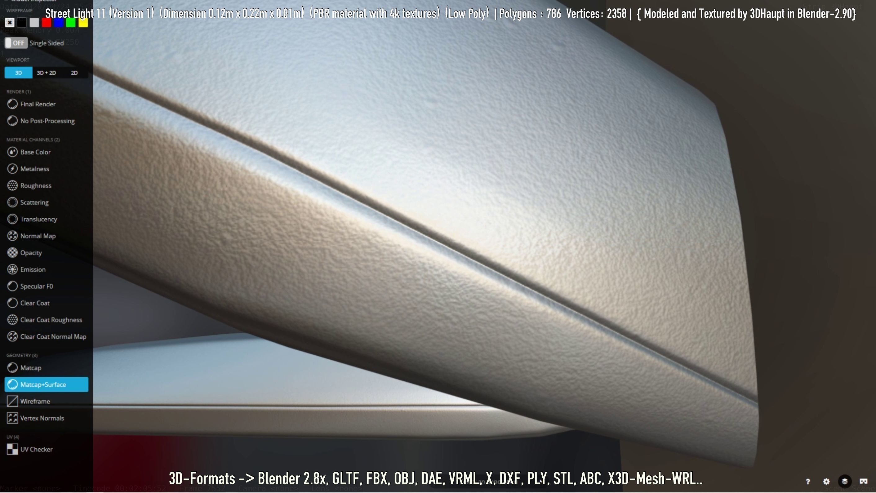 Street Light -11- Low-Poly Version -1- Low-poly 3D model_86