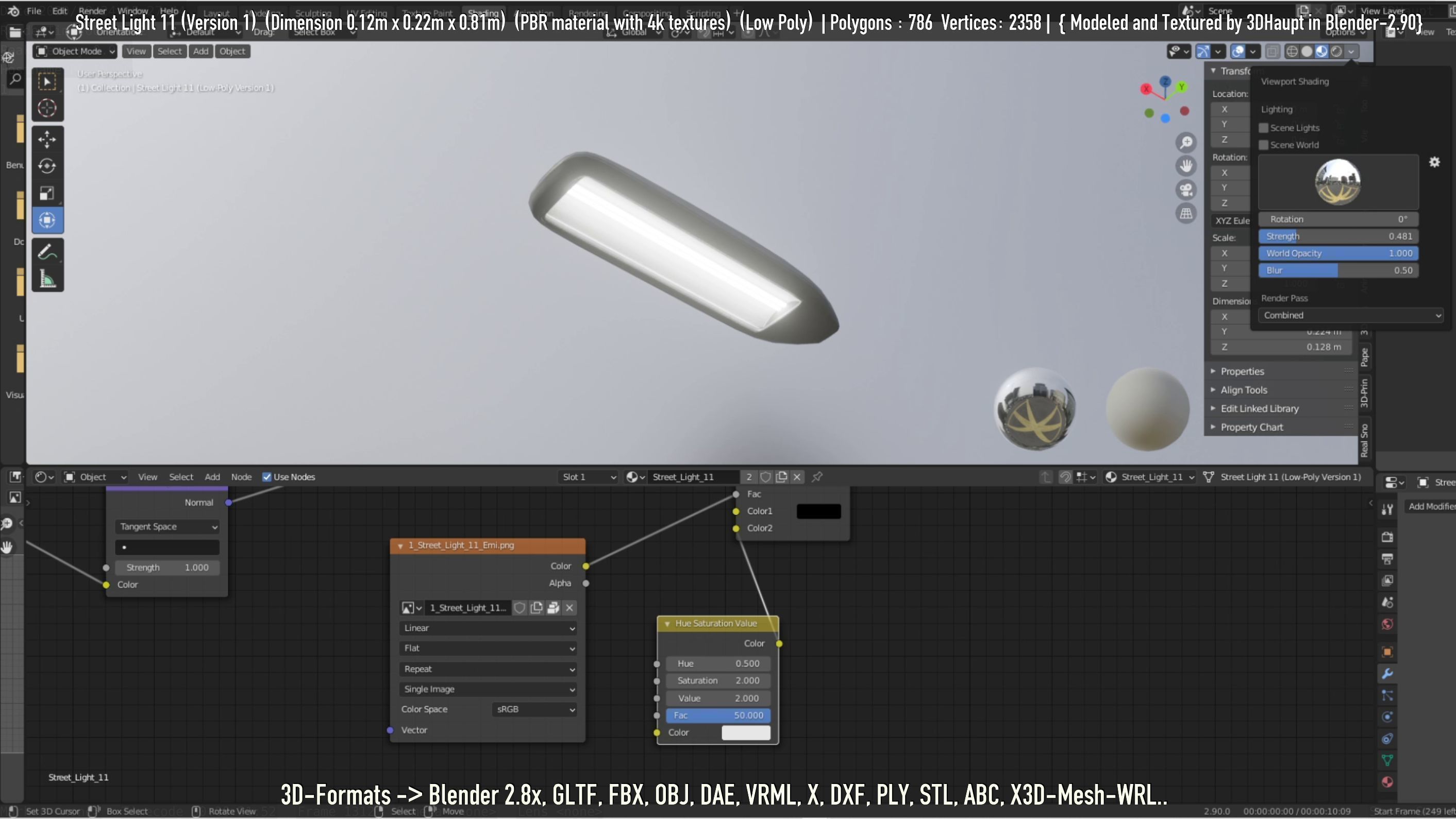 Street Light -11- Low-Poly Version -1- Low-poly 3D model_79