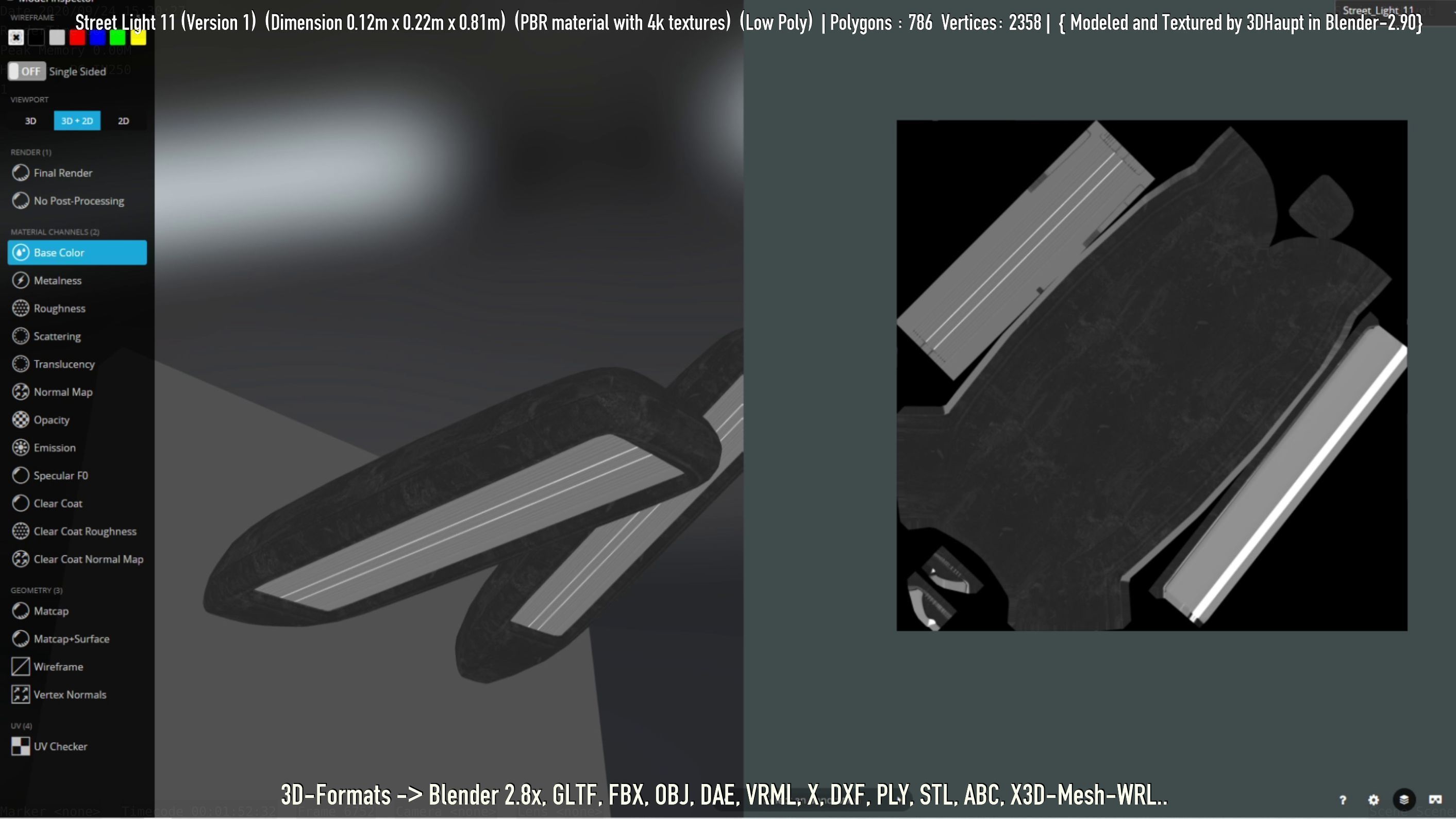 Street Light -11- Low-Poly Version -1- Low-poly 3D model_93