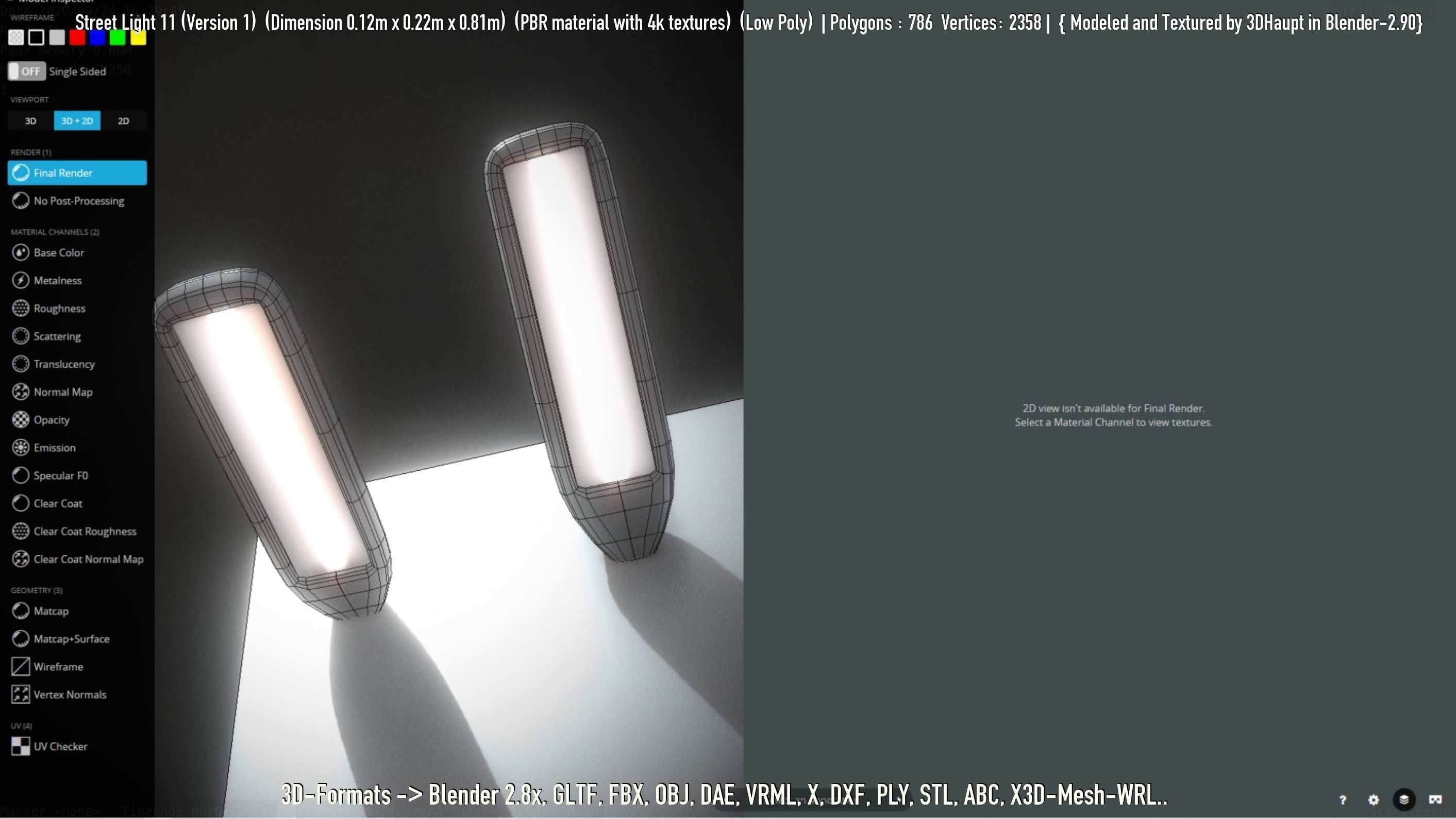 Street Light -11- Low-Poly Version -1- Low-poly 3D model_124