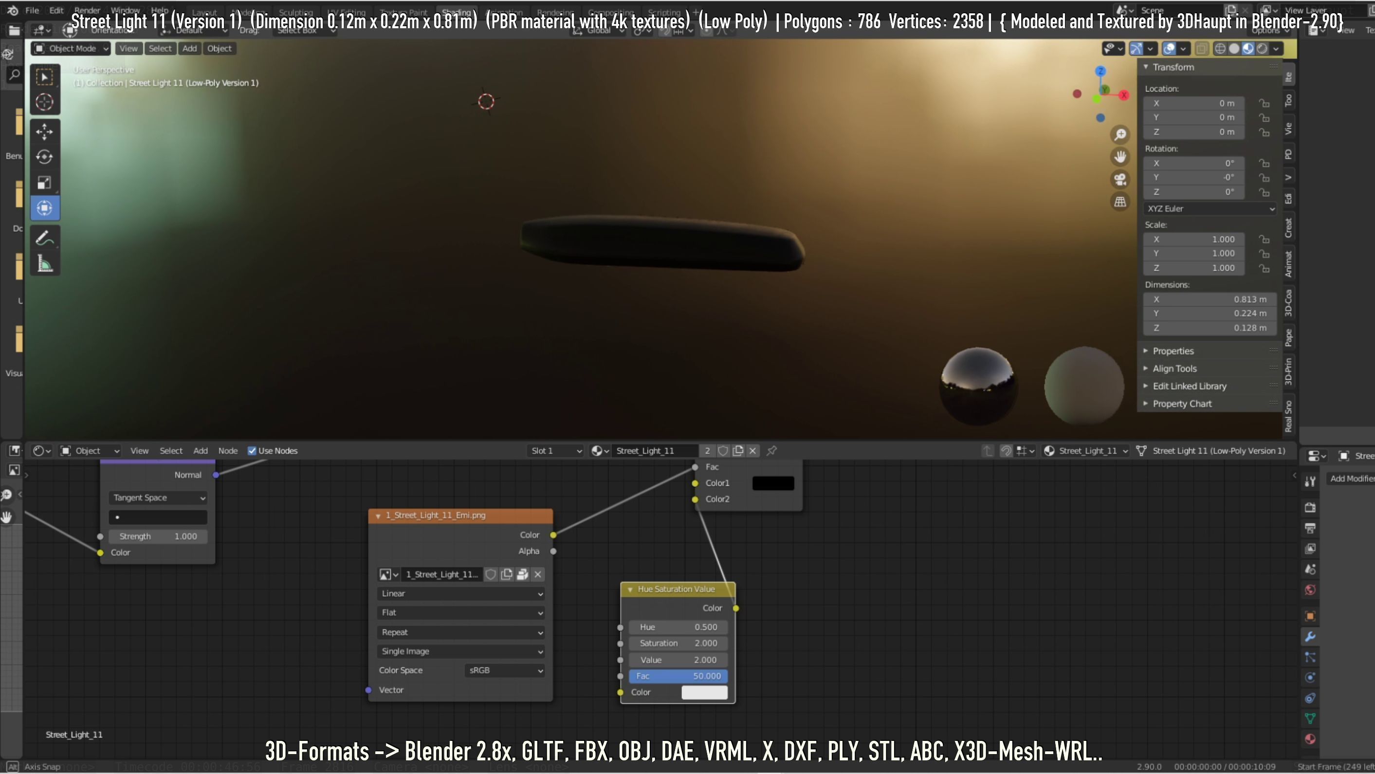 Street Light -11- Low-Poly Version -1- Low-poly 3D model_52