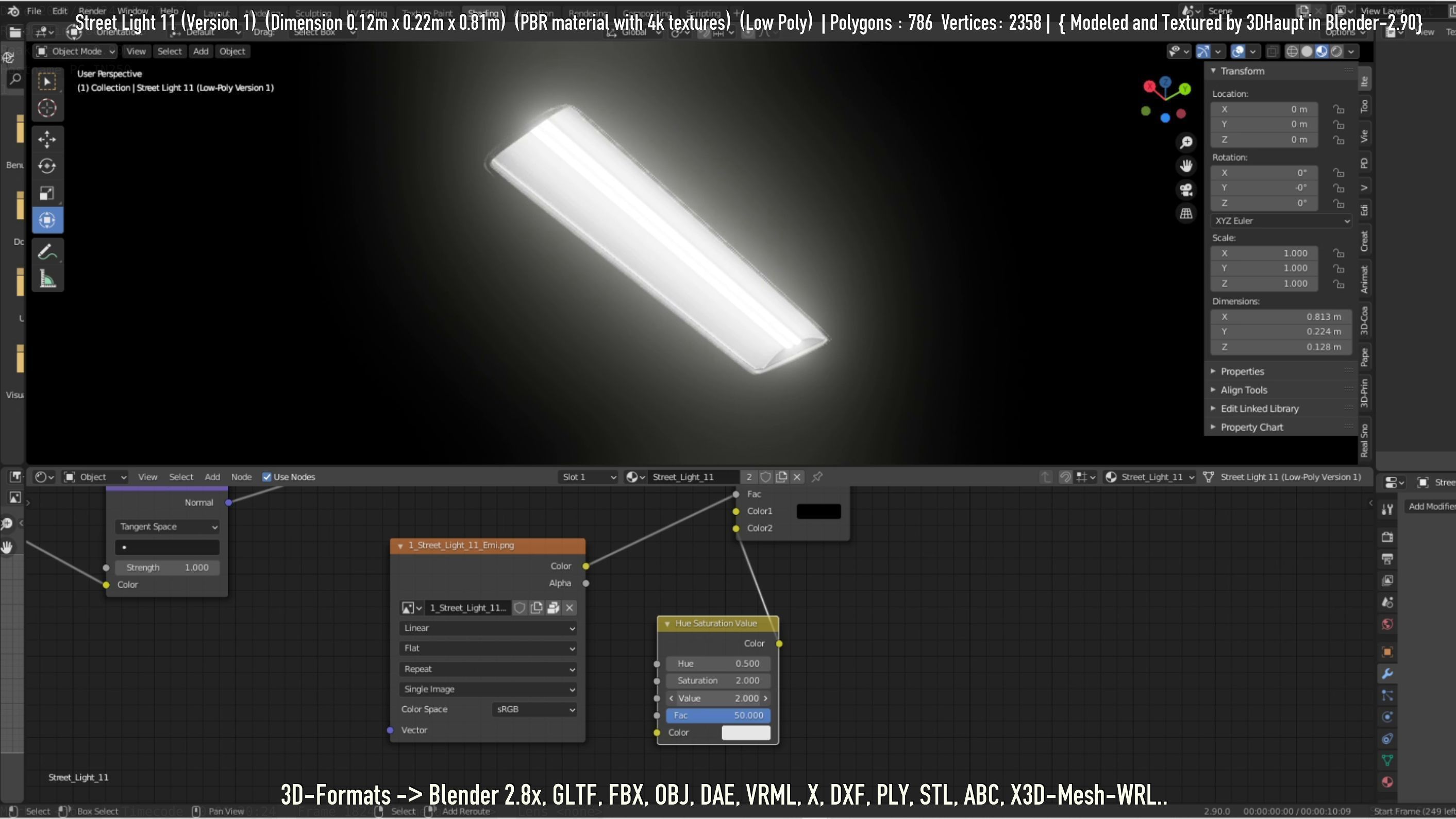 Street Light -11- Low-Poly Version -1- Low-poly 3D model_95