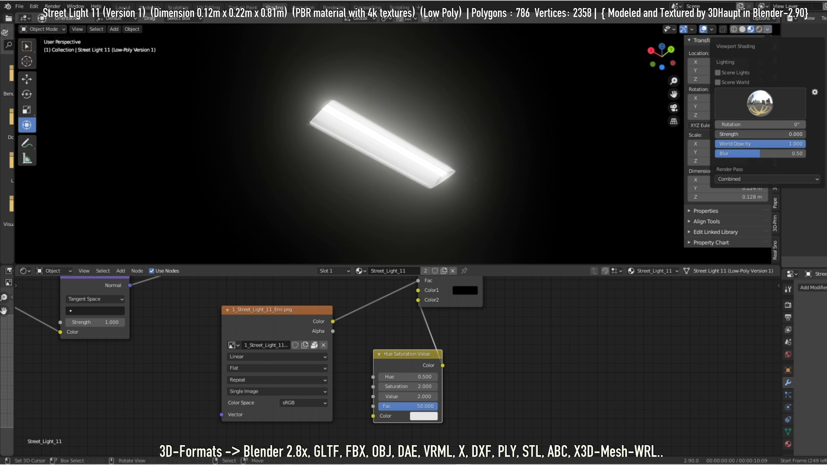 Street Light -11- Low-Poly Version -1- Low-poly 3D model_17