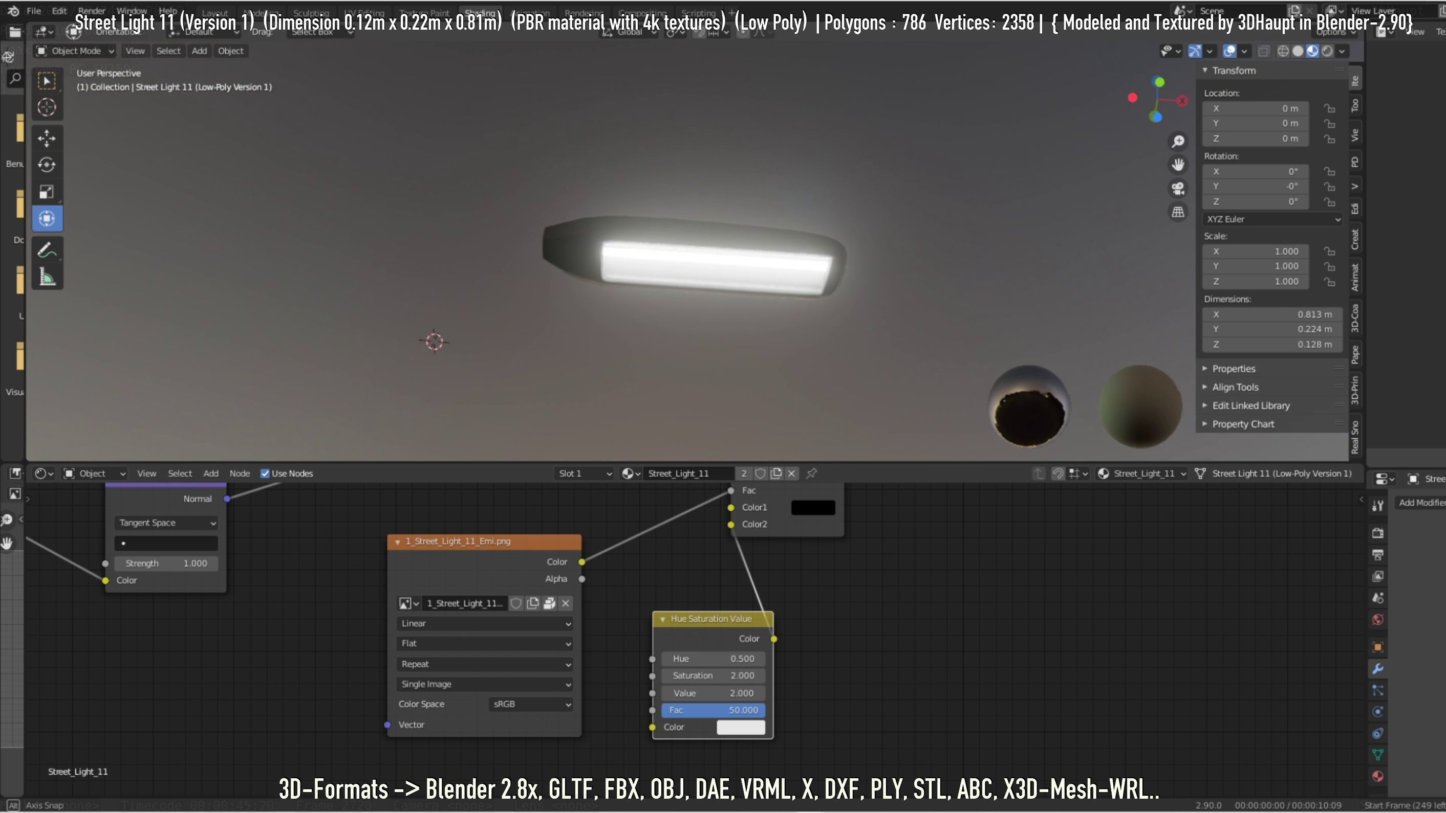 Street Light -11- Low-Poly Version -1- Low-poly 3D model_81