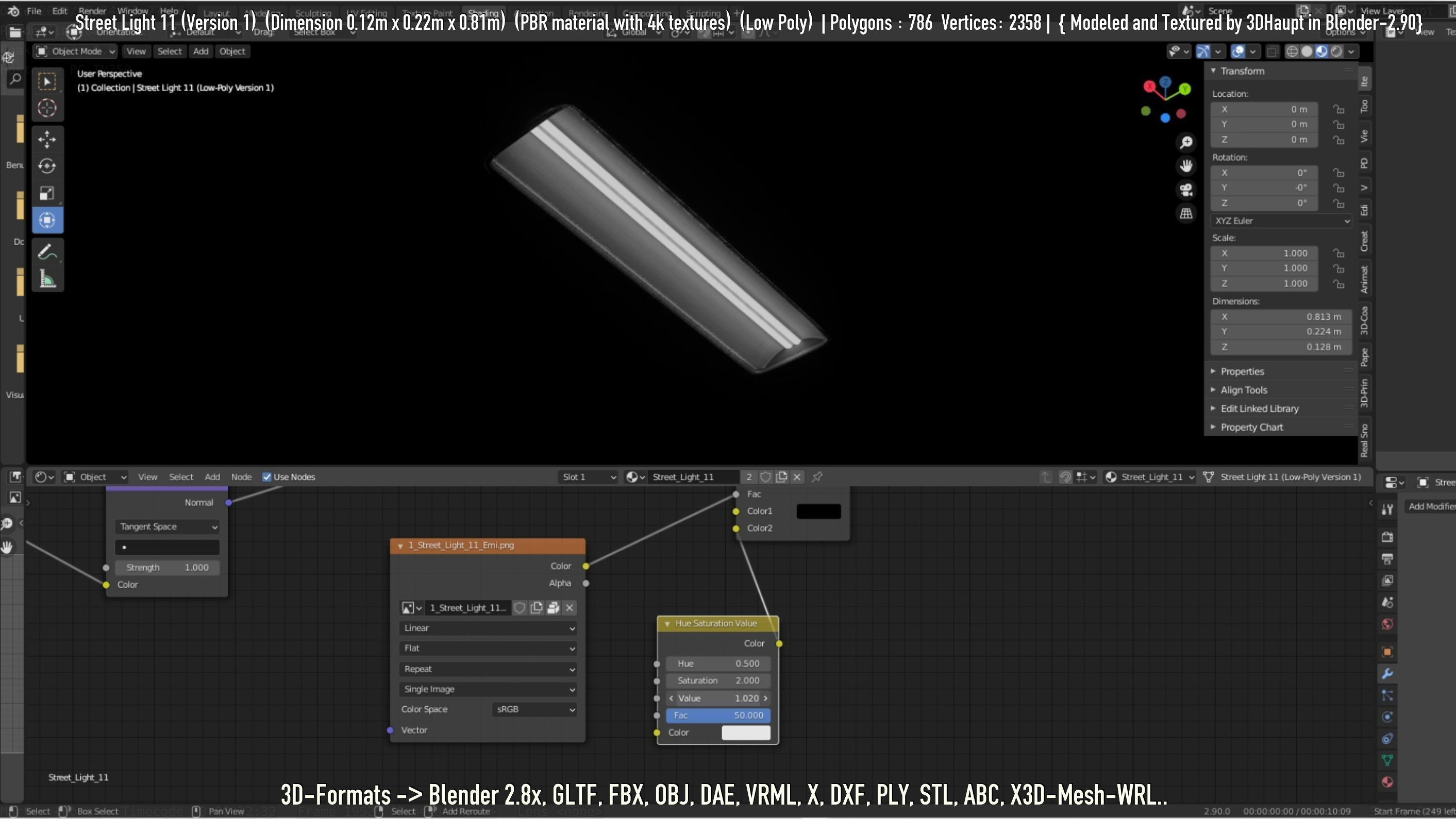 Street Light -11- Low-Poly Version -1- Low-poly 3D model_106