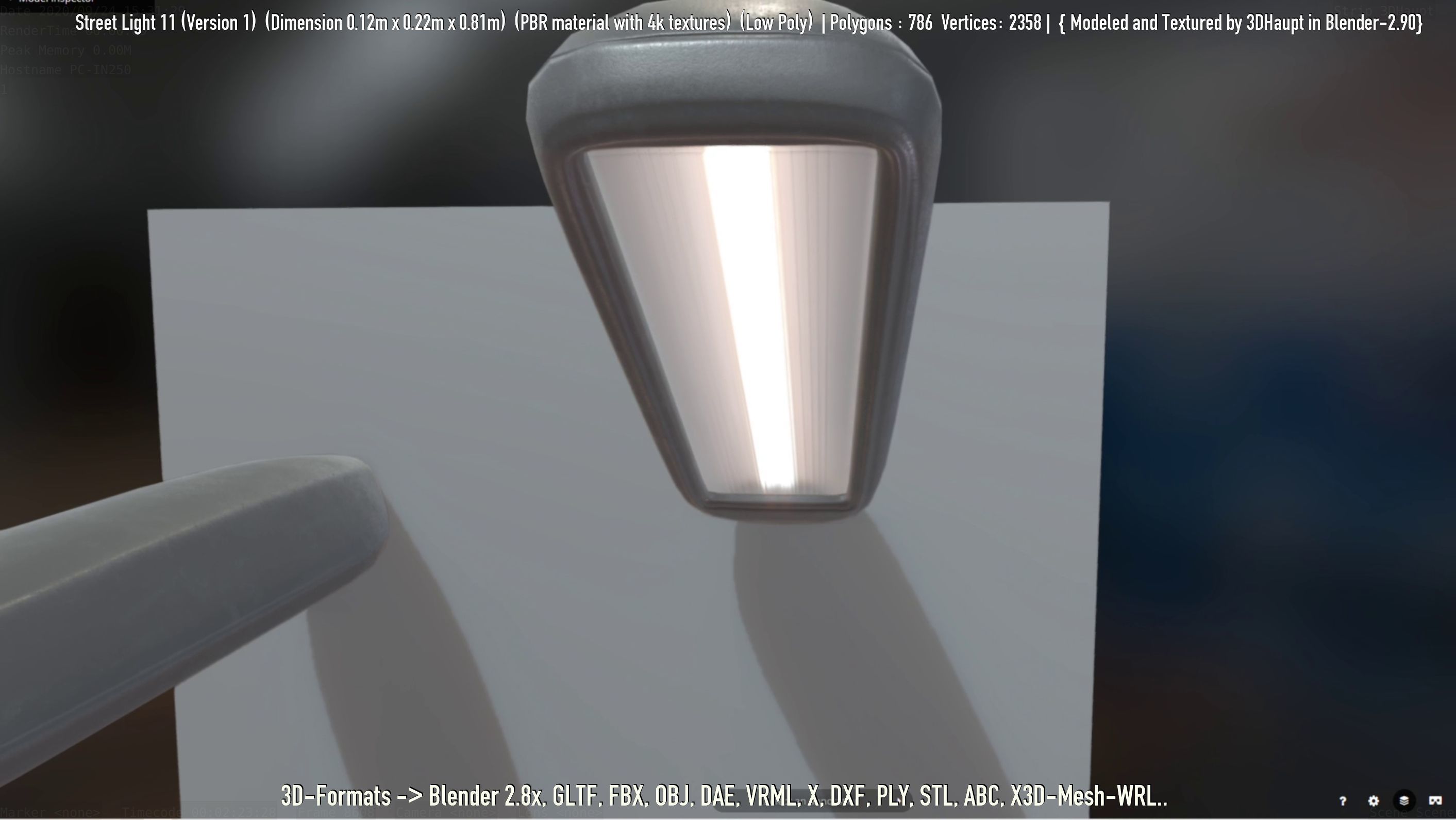 Street Light -11- Low-Poly Version -1- Low-poly 3D model_36