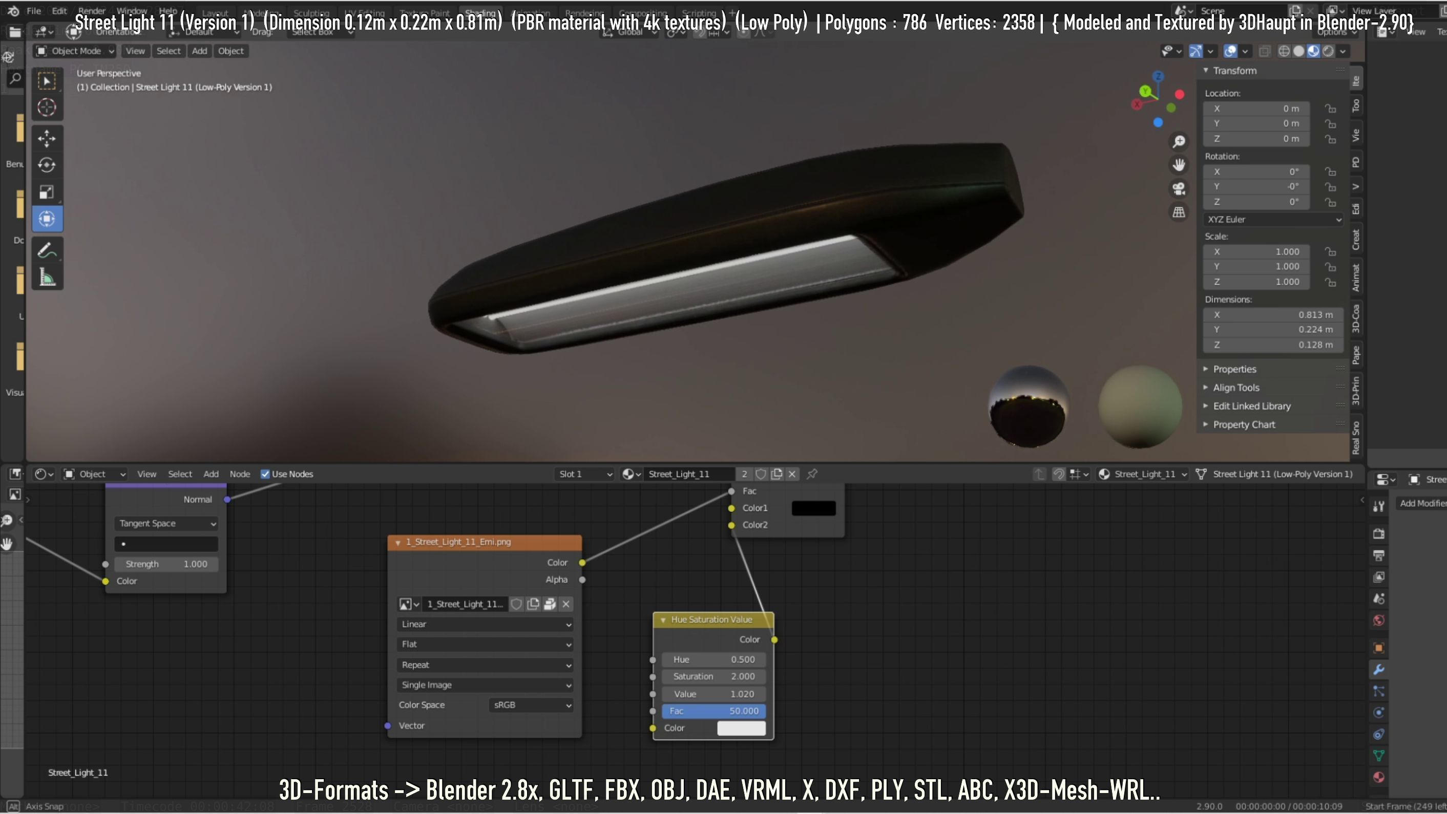 Street Light -11- Low-Poly Version -1- Low-poly 3D model_84
