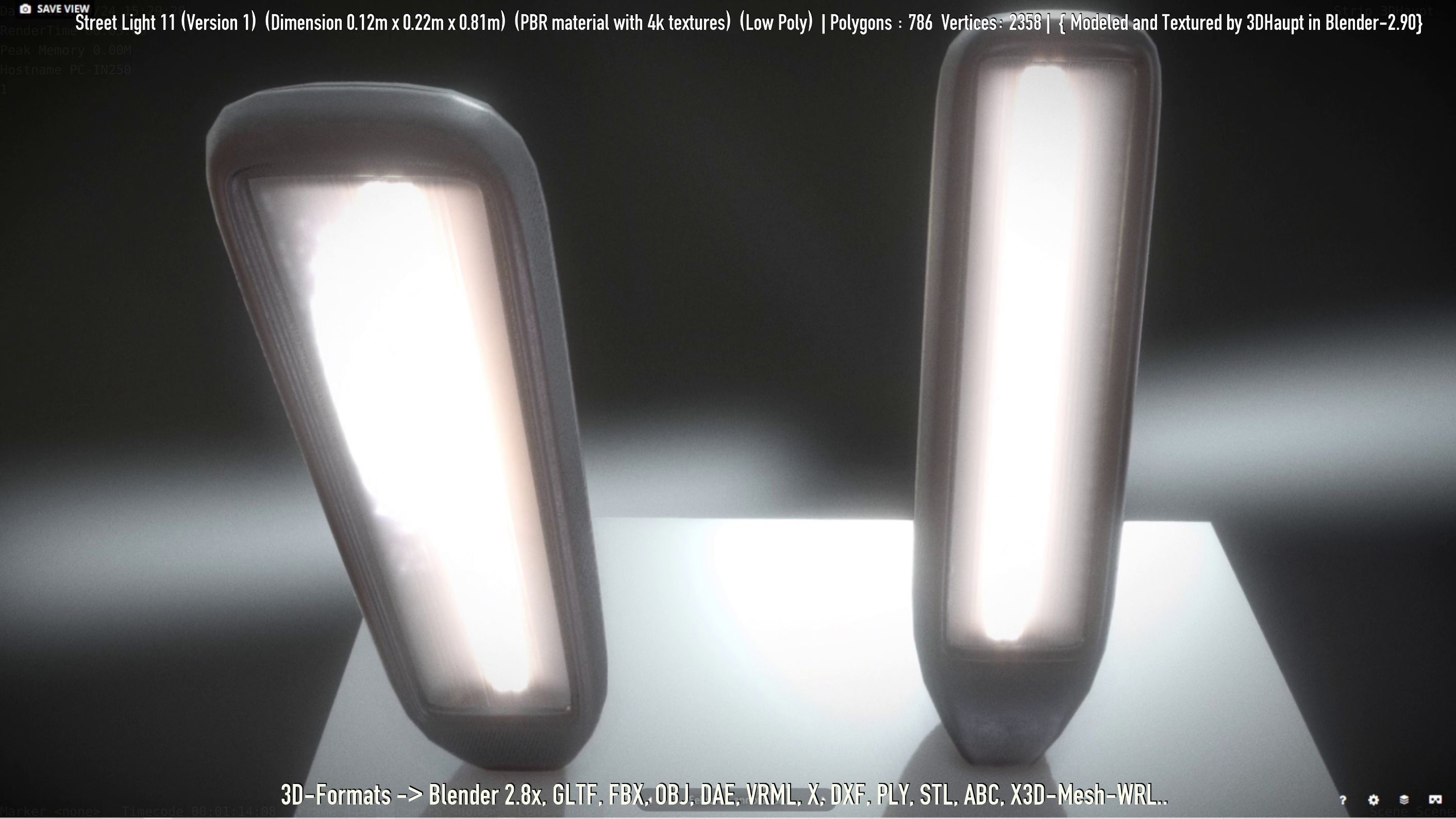 Street Light -11- Low-Poly Version -1- Low-poly 3D model_28