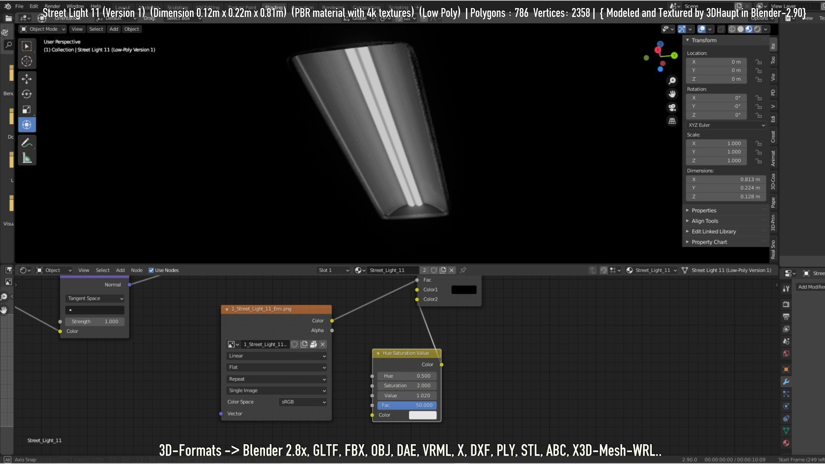Street Light -11- Low-Poly Version -1- Low-poly 3D model_100