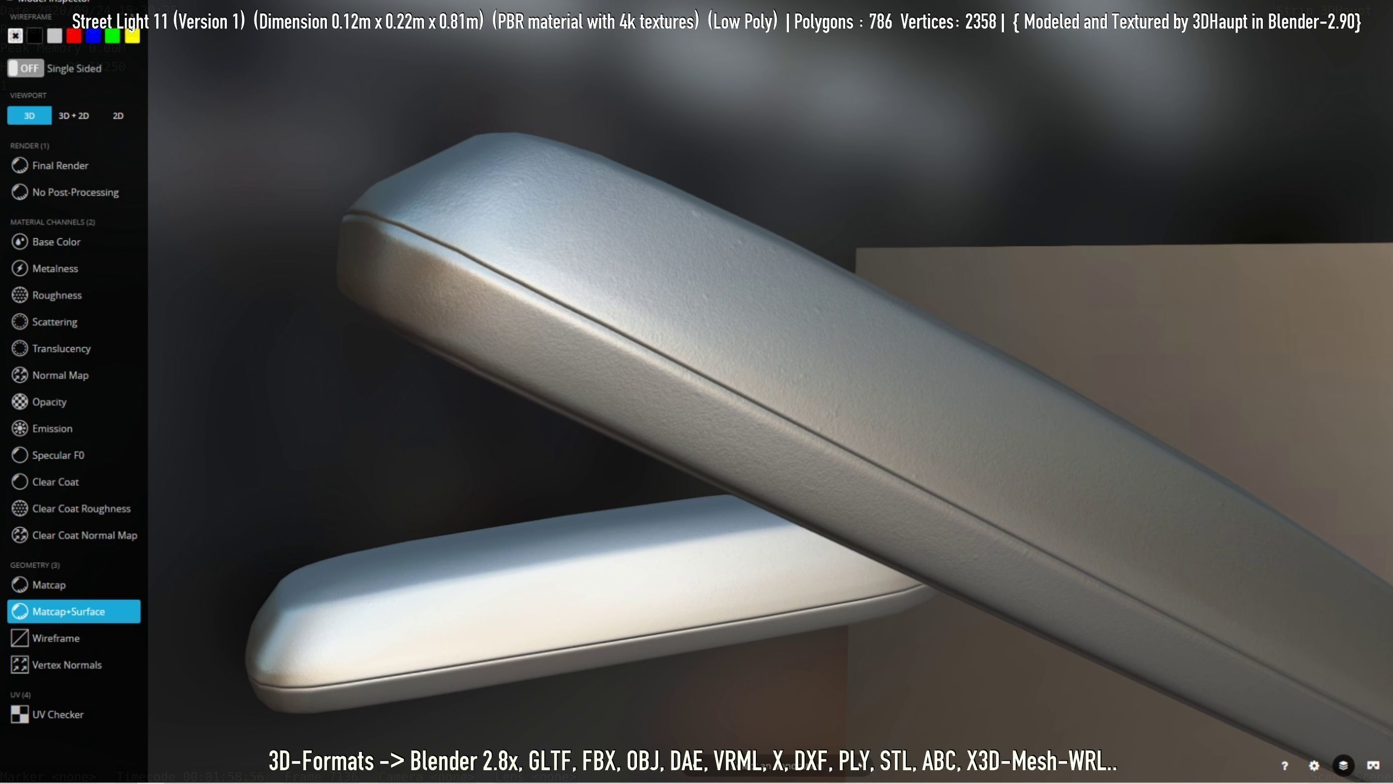 Street Light -11- Low-Poly Version -1- Low-poly 3D model_45