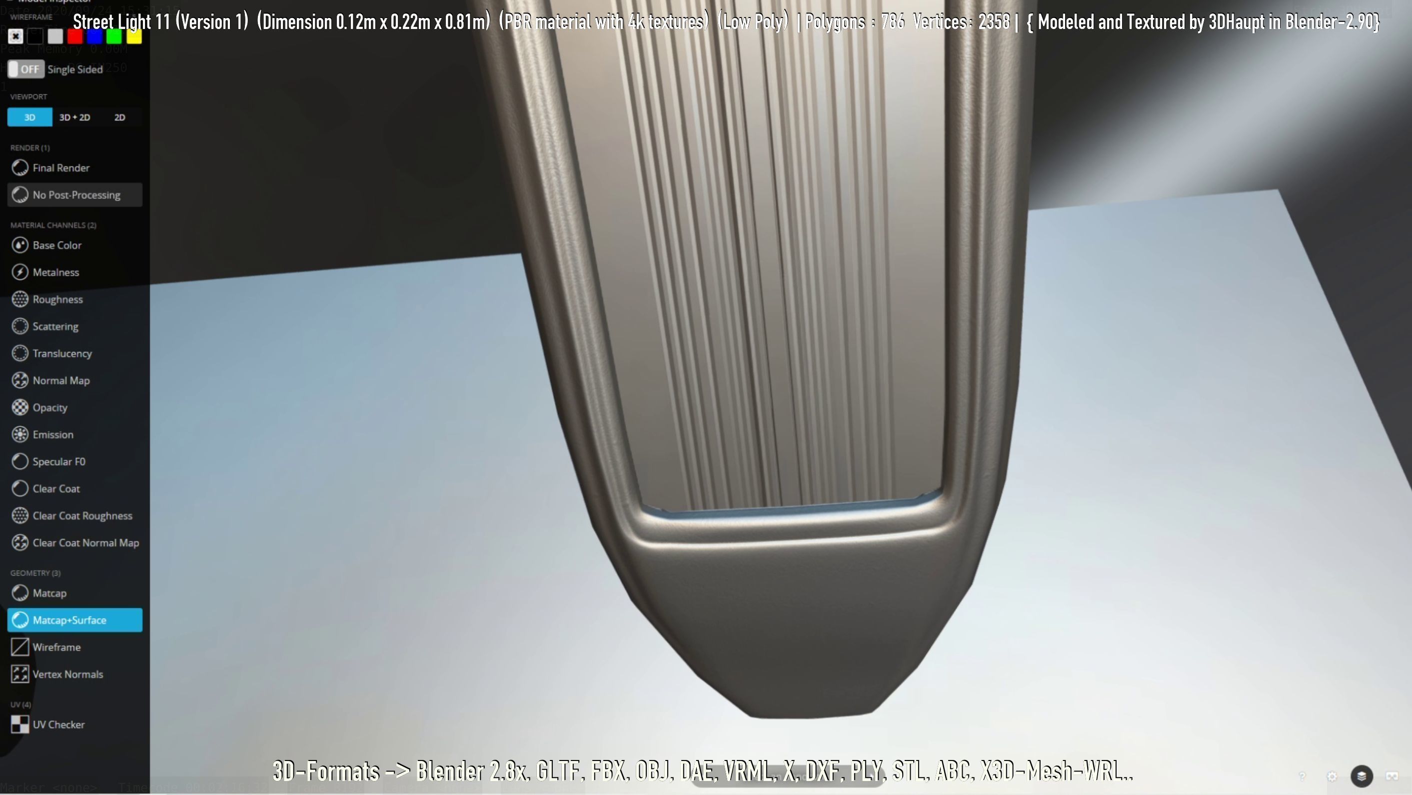 Street Light -11- Low-Poly Version -1- Low-poly 3D model_112