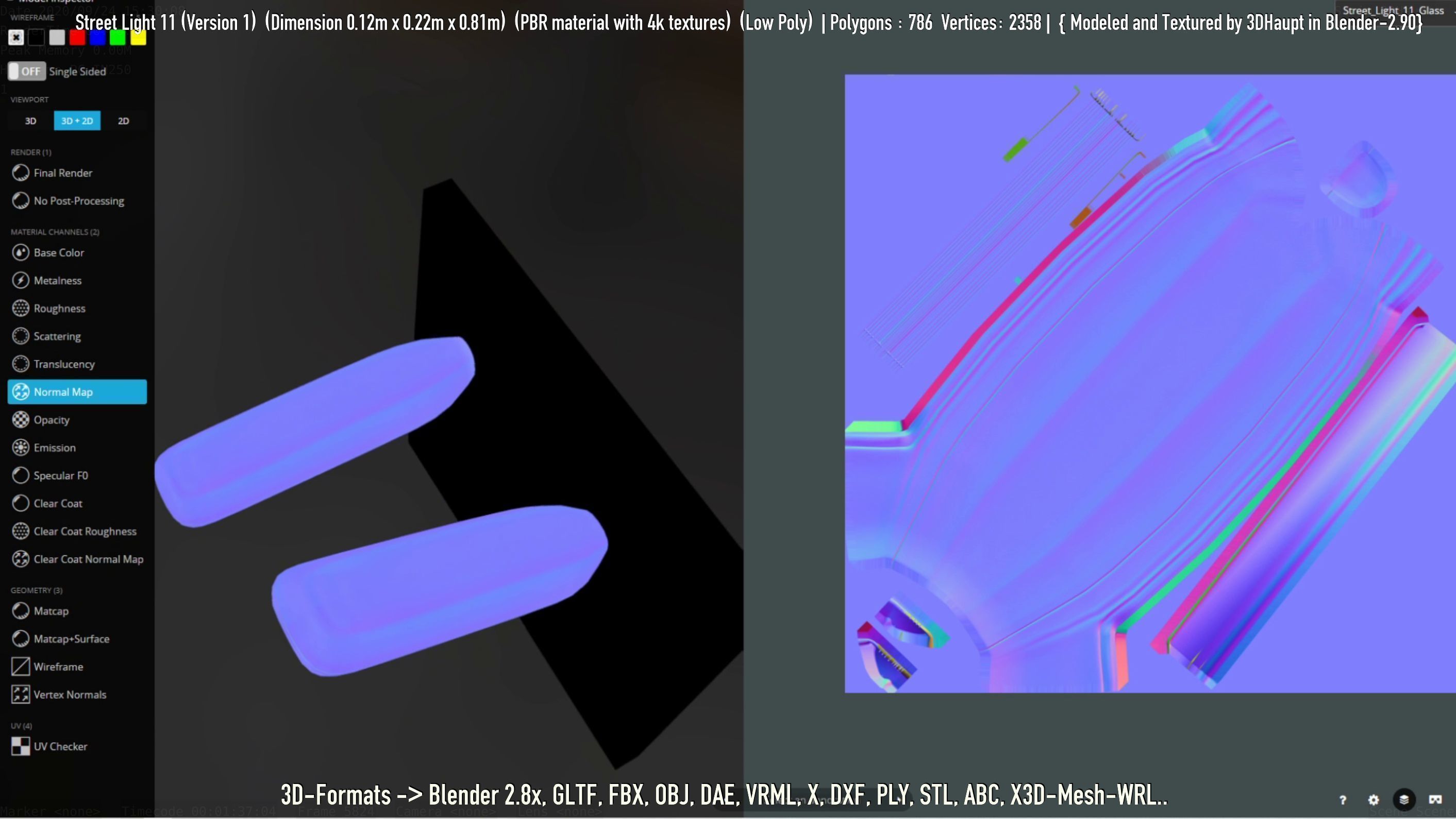 Street Light -11- Low-Poly Version -1- Low-poly 3D model_110