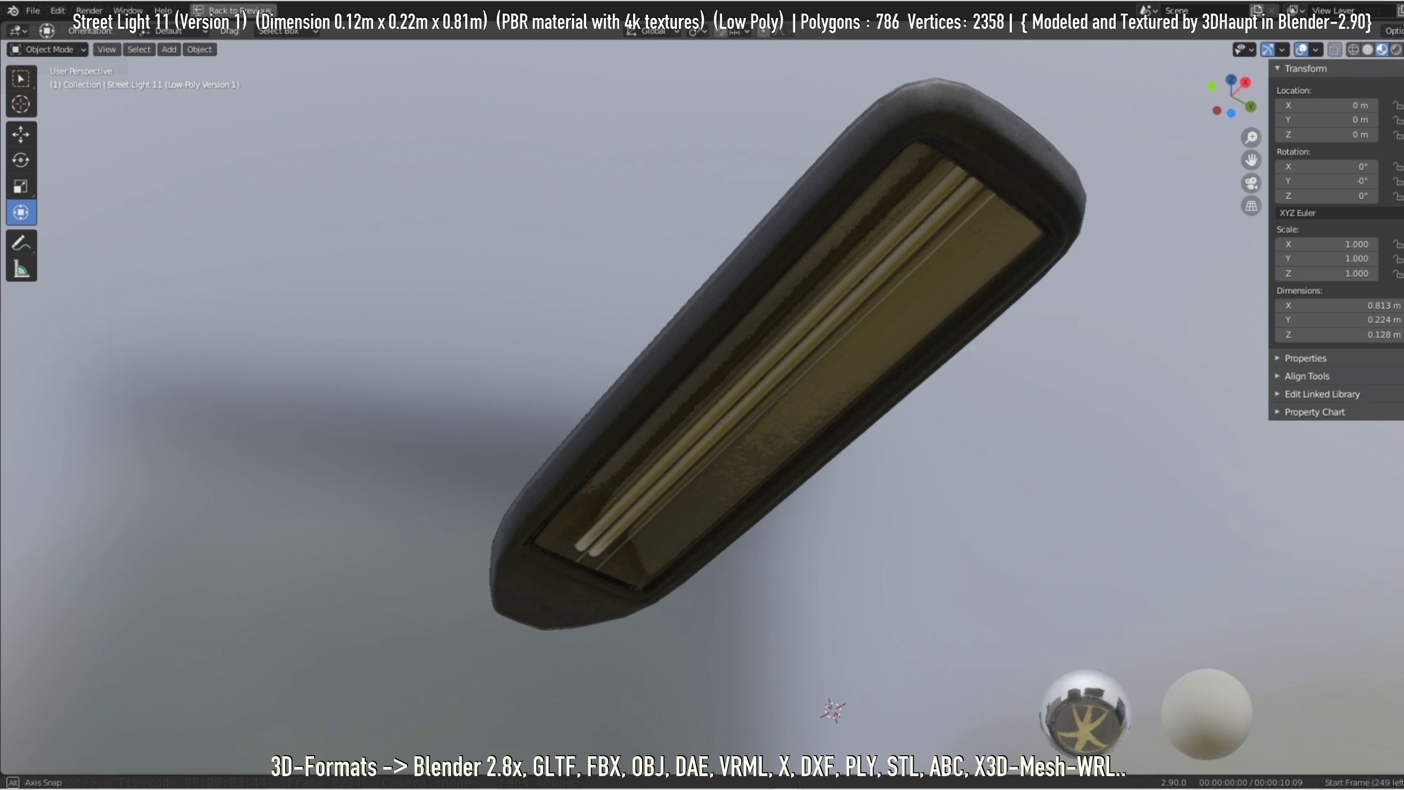 Street Light -11- Low-Poly Version -1- Low-poly 3D model_117