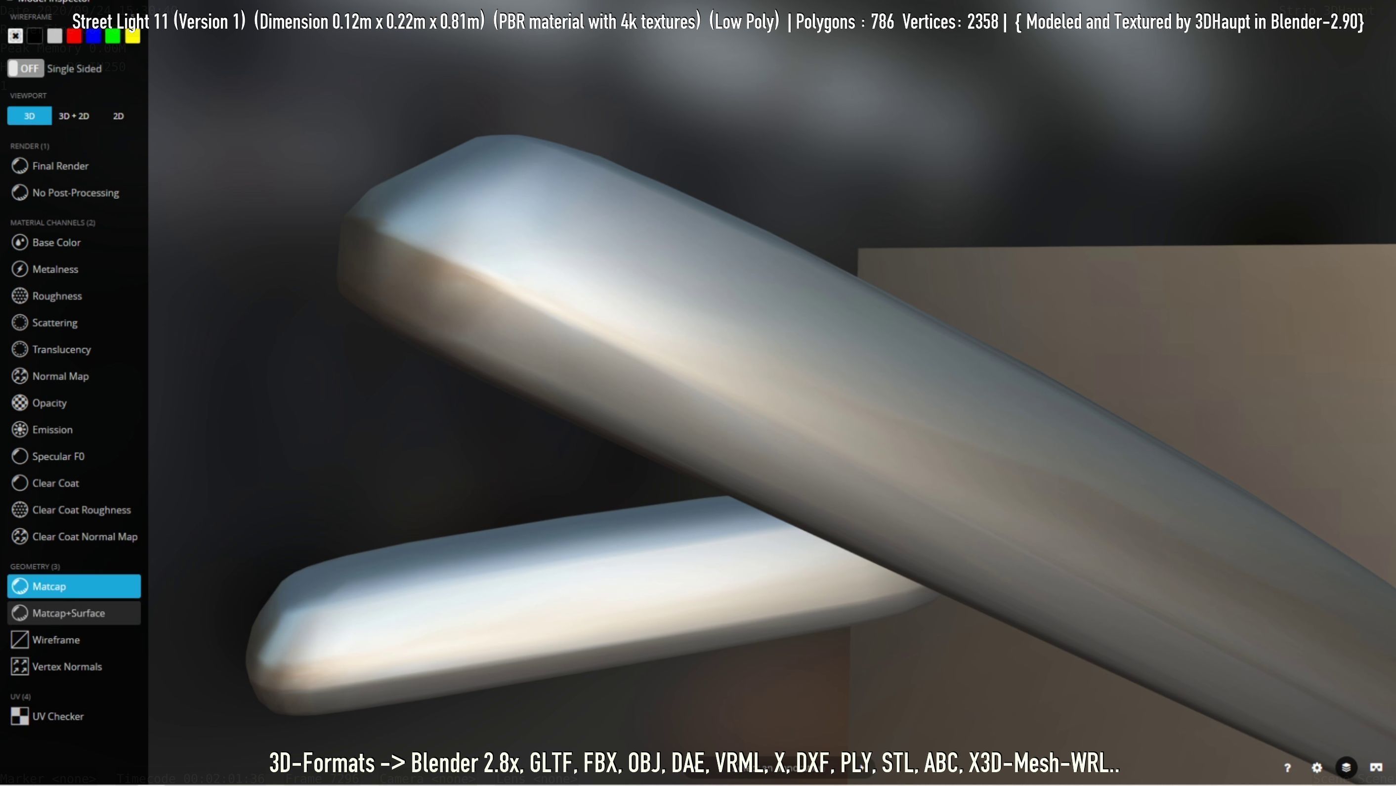 Street Light -11- Low-Poly Version -1- Low-poly 3D model_62