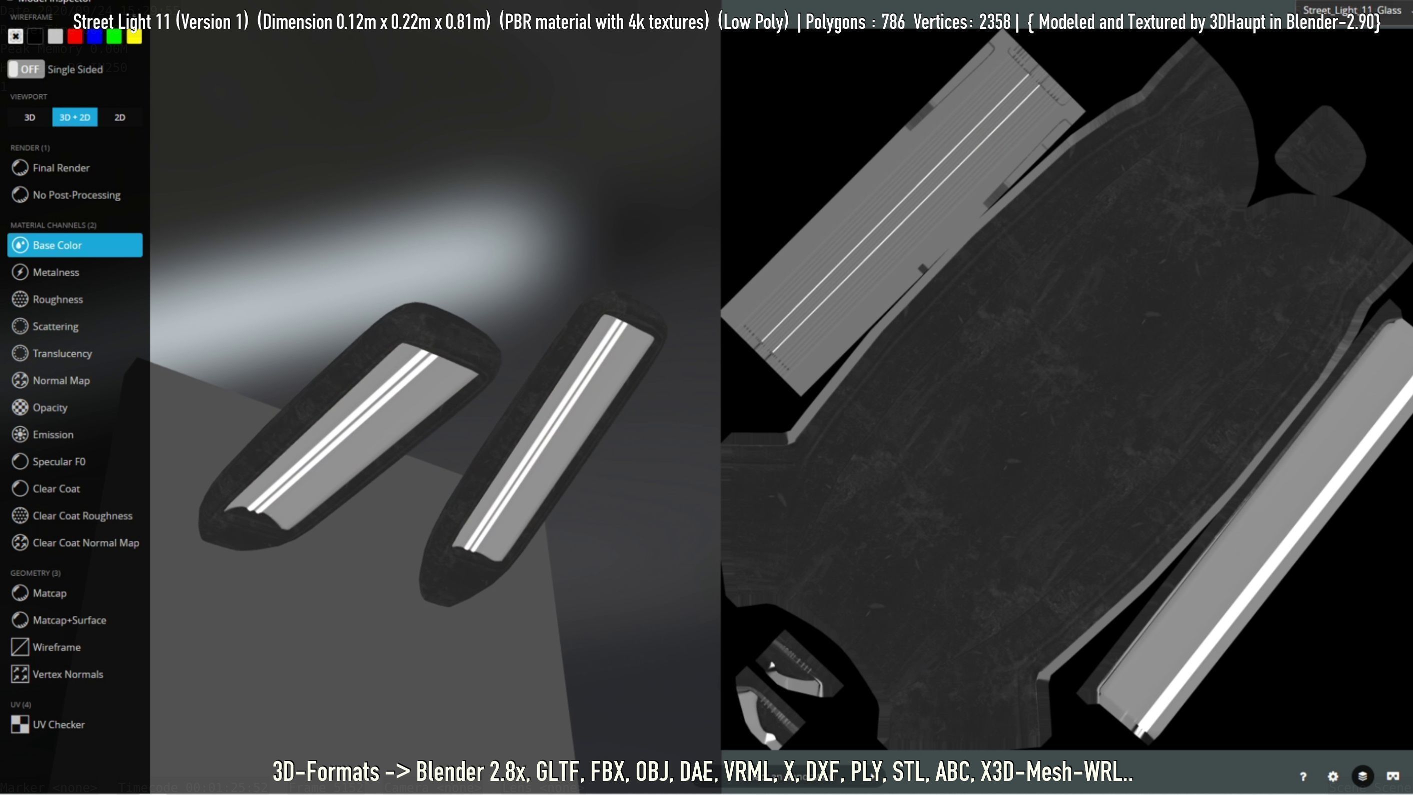 Street Light -11- Low-Poly Version -1- Low-poly 3D model_47