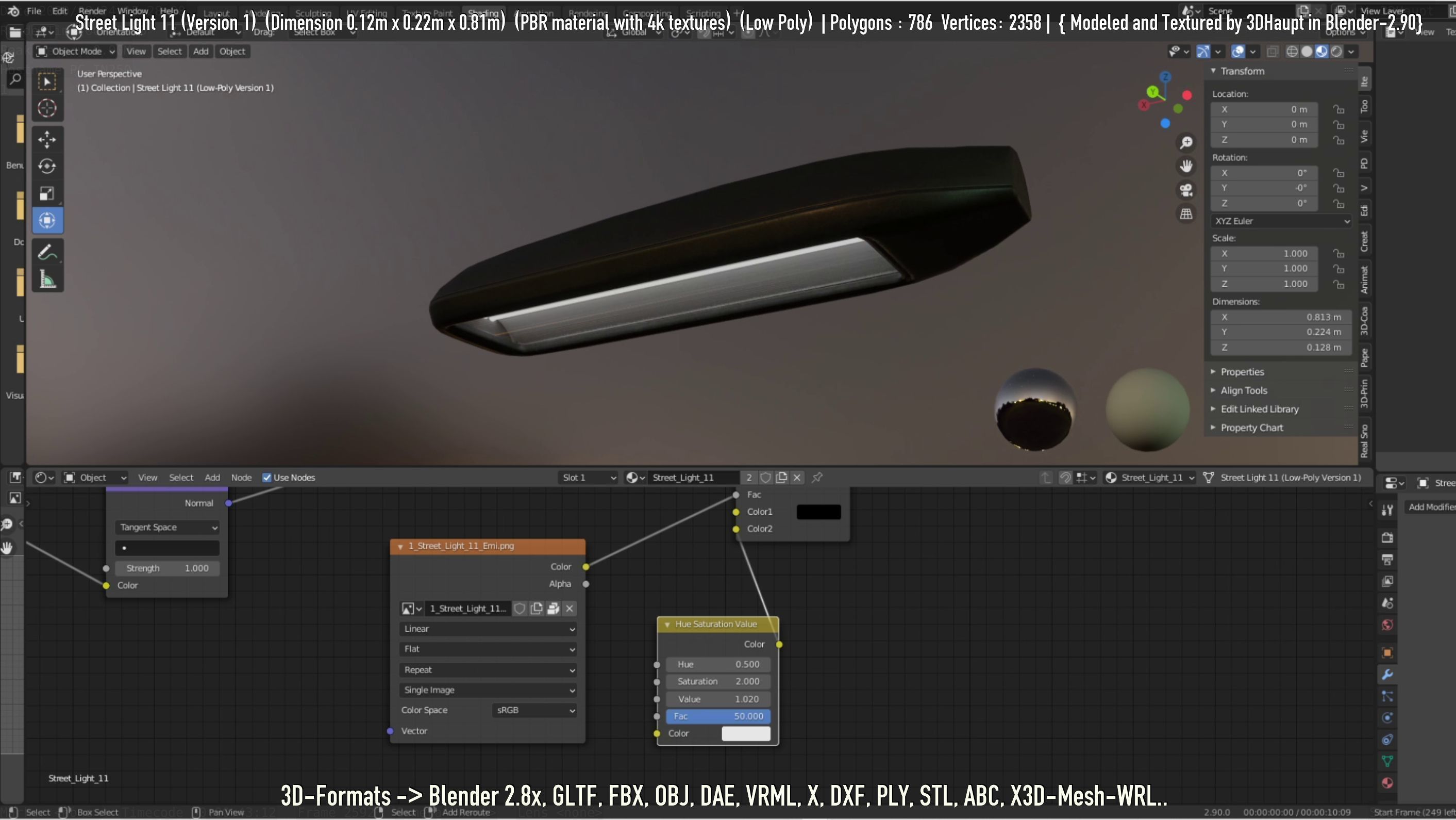 Street Light -11- Low-Poly Version -1- Low-poly 3D model_49