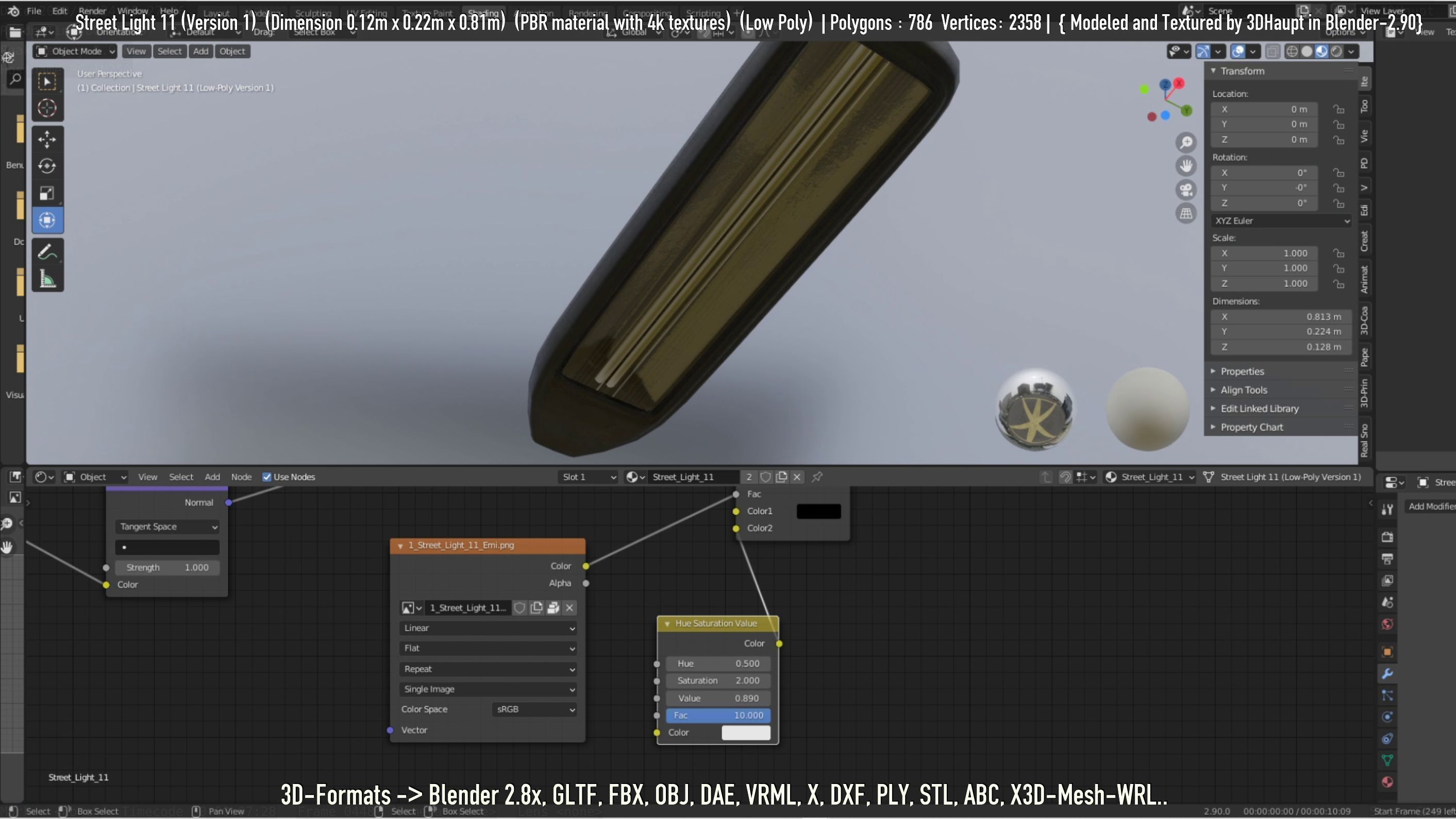Street Light -11- Low-Poly Version -1- Low-poly 3D model_10
