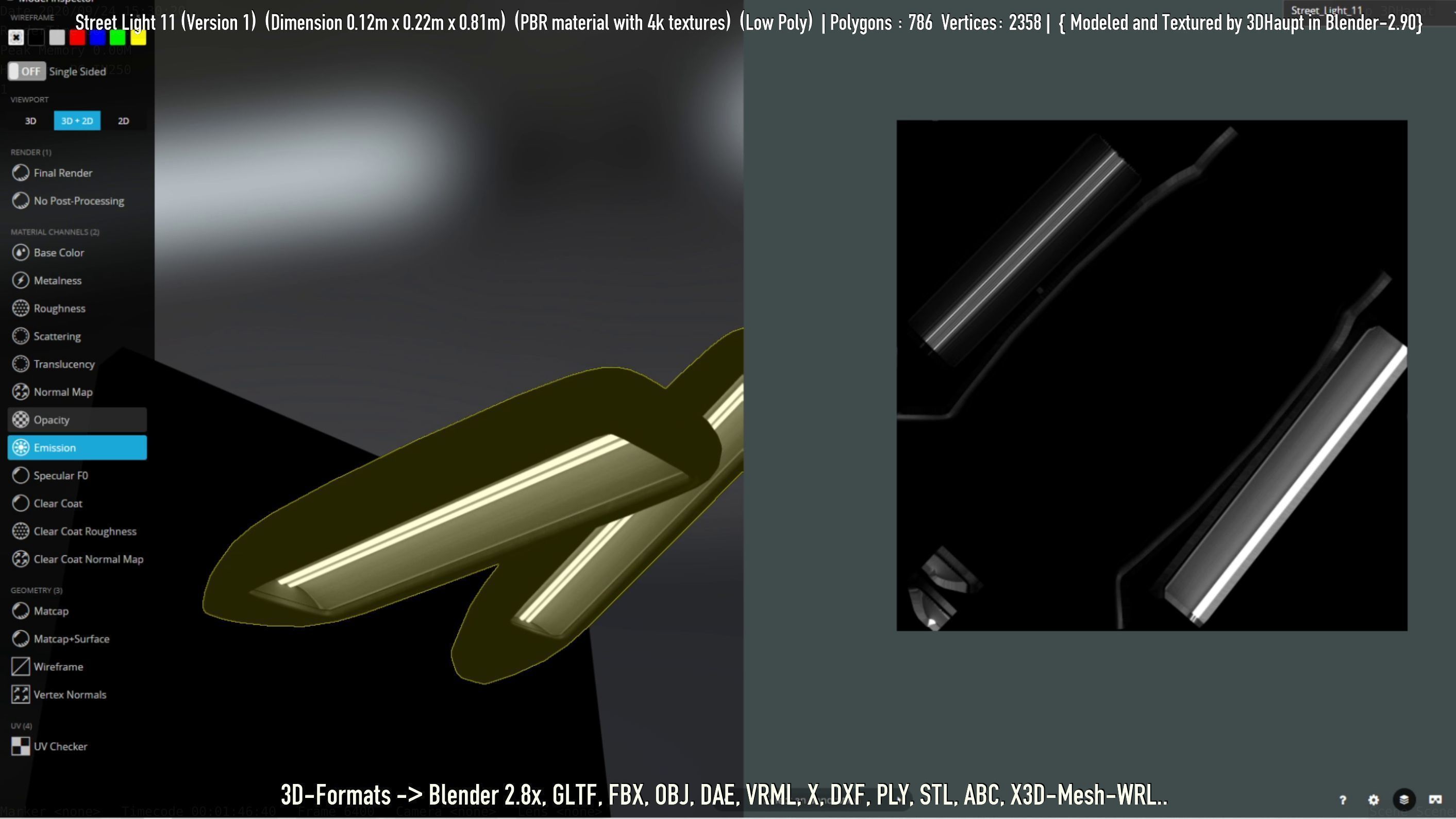 Street Light -11- Low-Poly Version -1- Low-poly 3D model_104