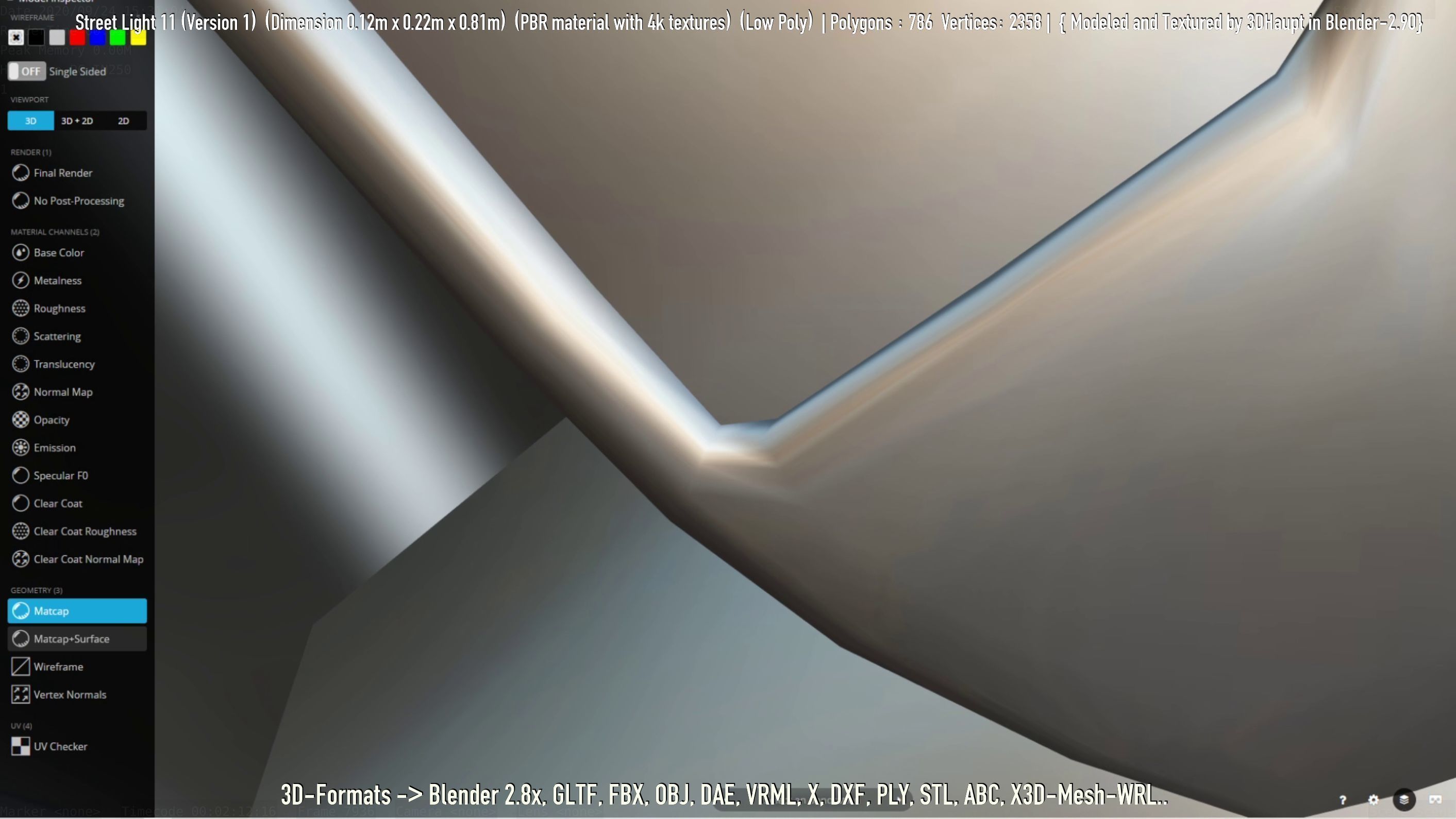 Street Light -11- Low-Poly Version -1- Low-poly 3D model_91