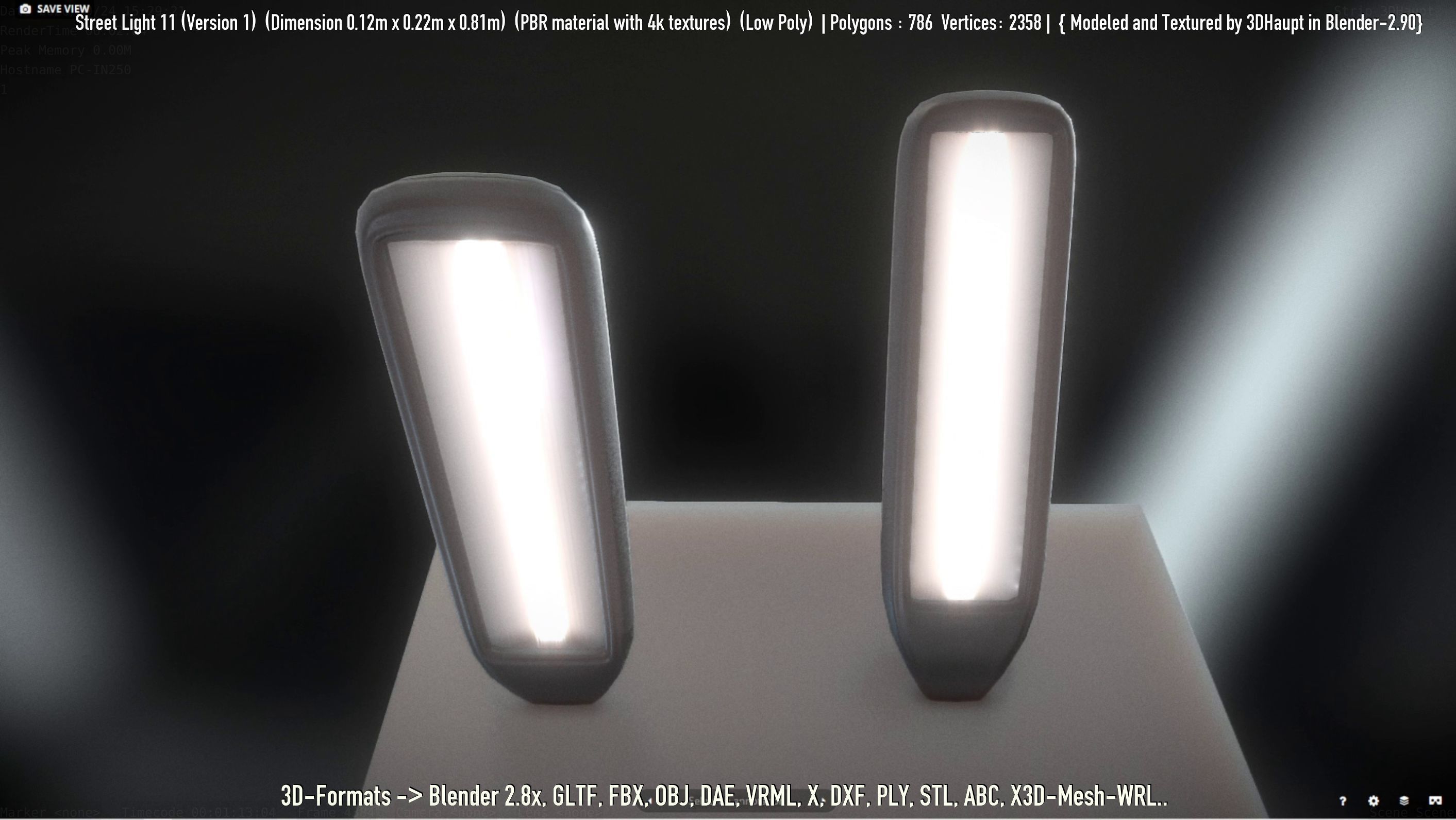 Street Light -11- Low-Poly Version -1- Low-poly 3D model_46