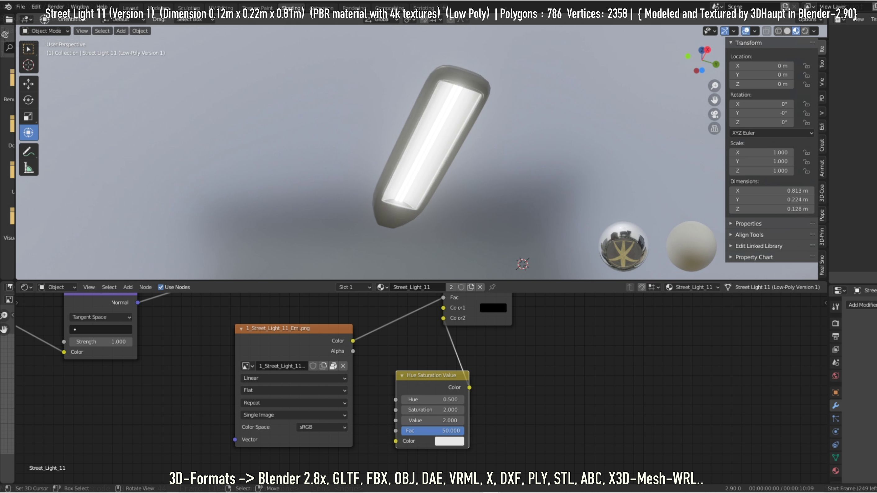 Street Light -11- Low-Poly Version -1- Low-poly 3D model_107
