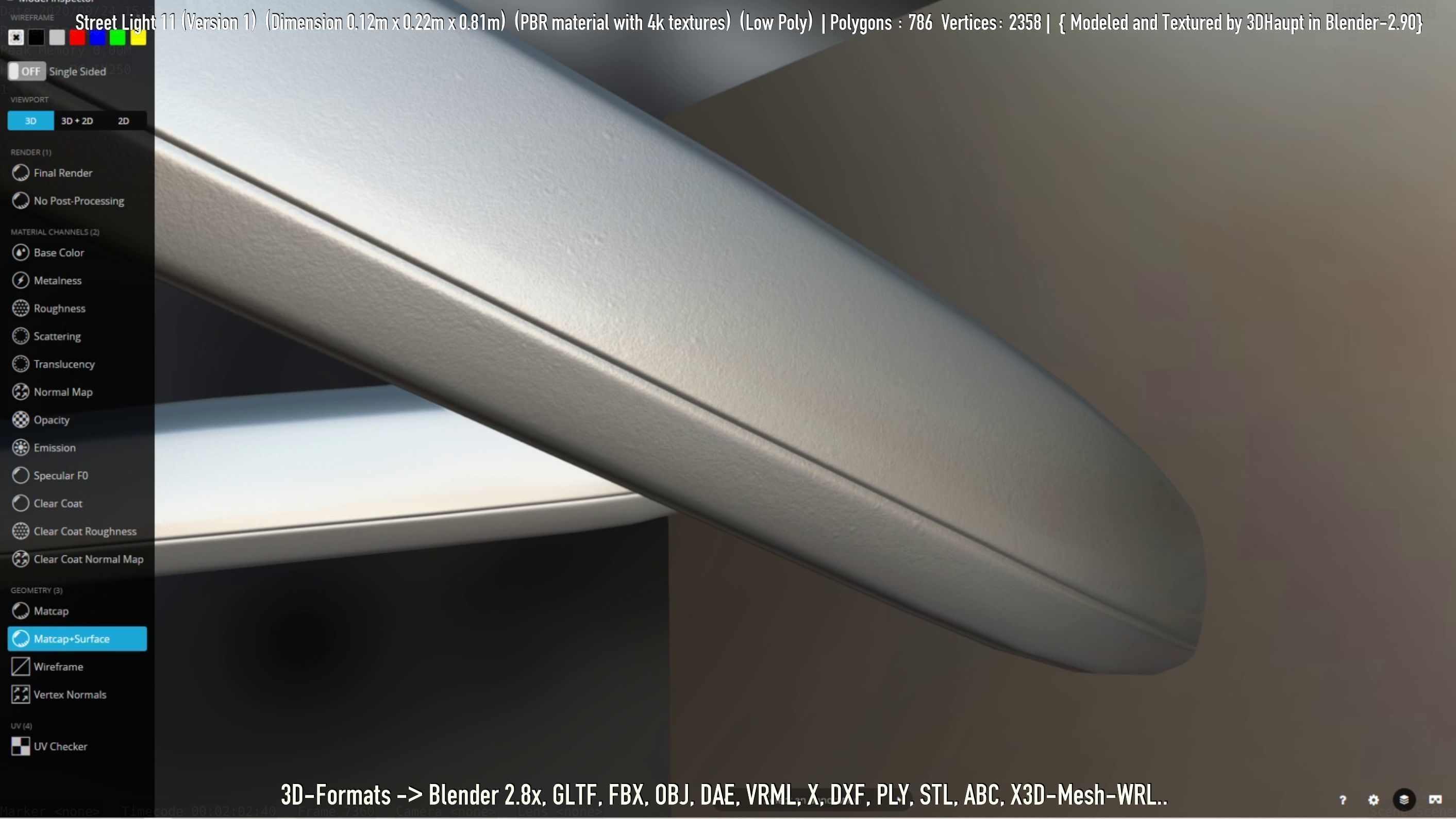 Street Light -11- Low-Poly Version -1- Low-poly 3D model_108