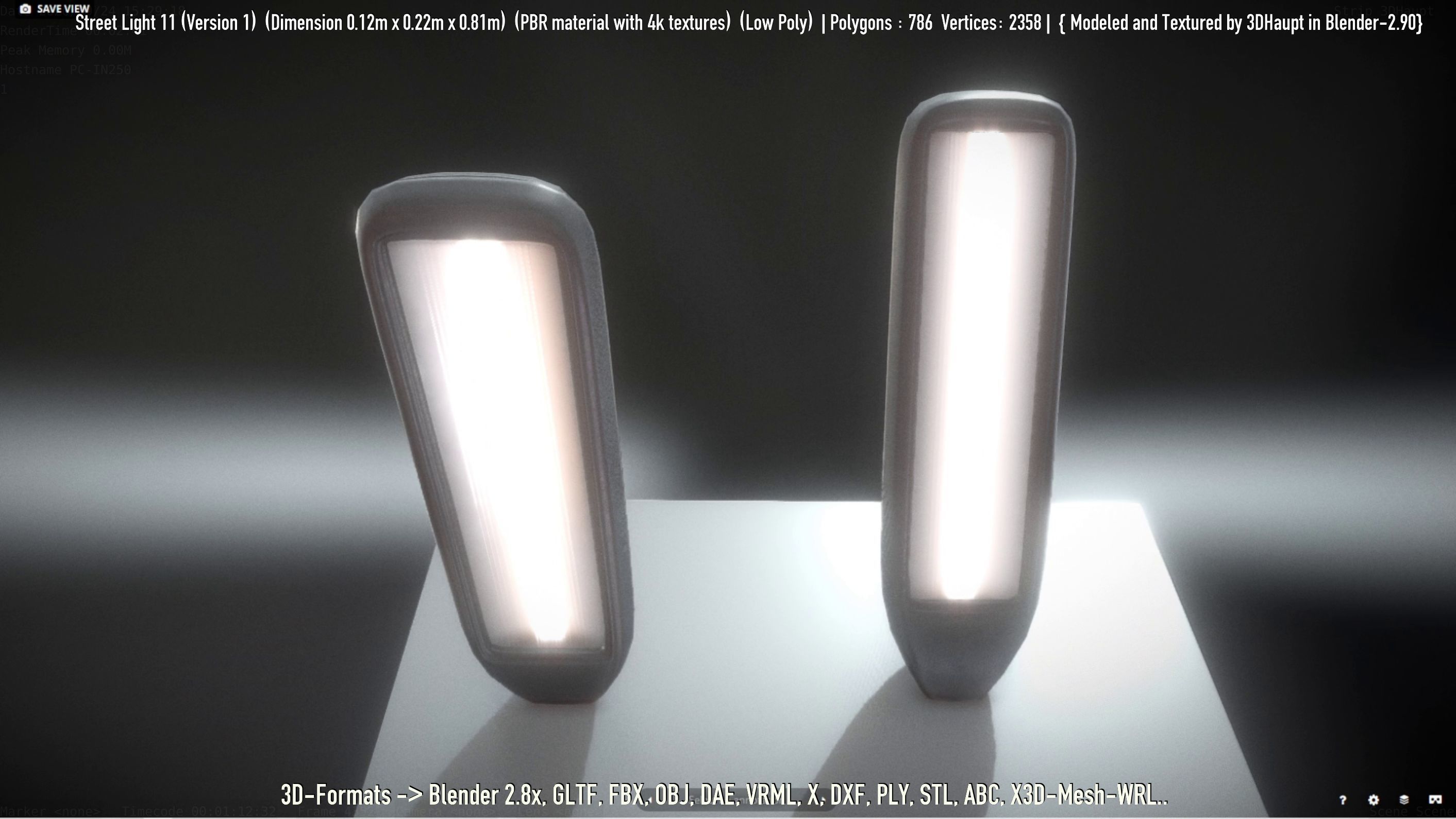 Street Light -11- Low-Poly Version -1- Low-poly 3D model_77