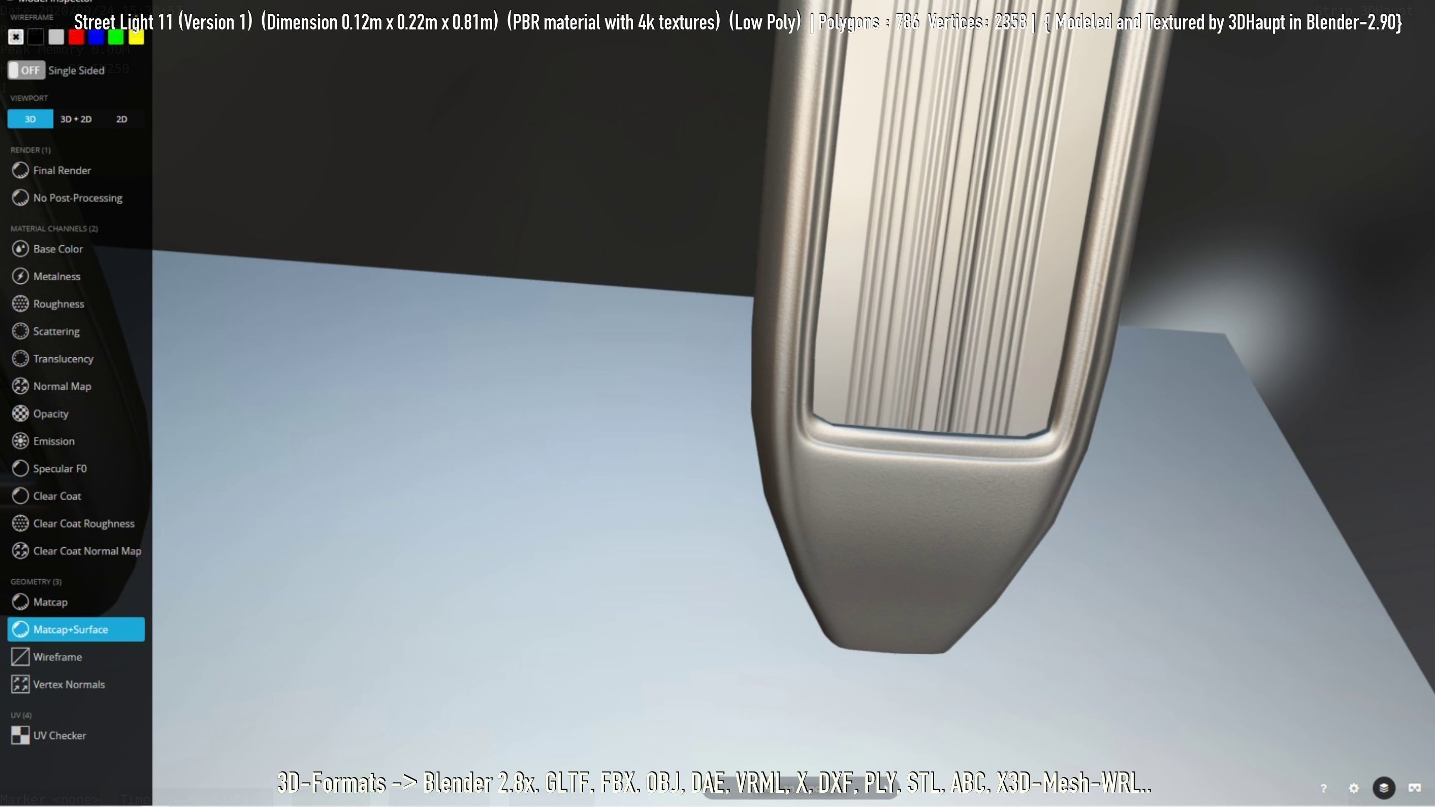 Street Light -11- Low-Poly Version -1- Low-poly 3D model_102