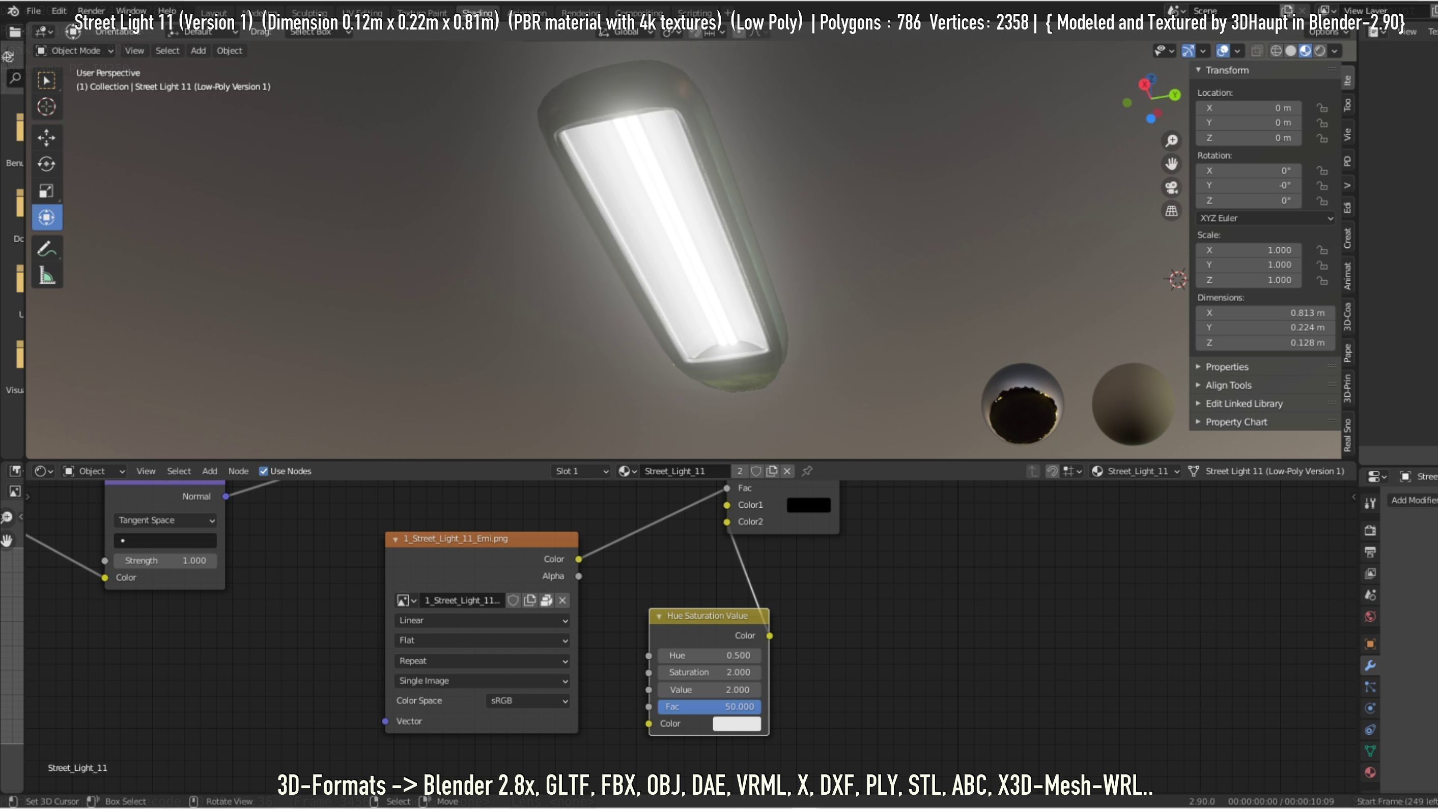 Street Light -11- Low-Poly Version -1- Low-poly 3D model_23