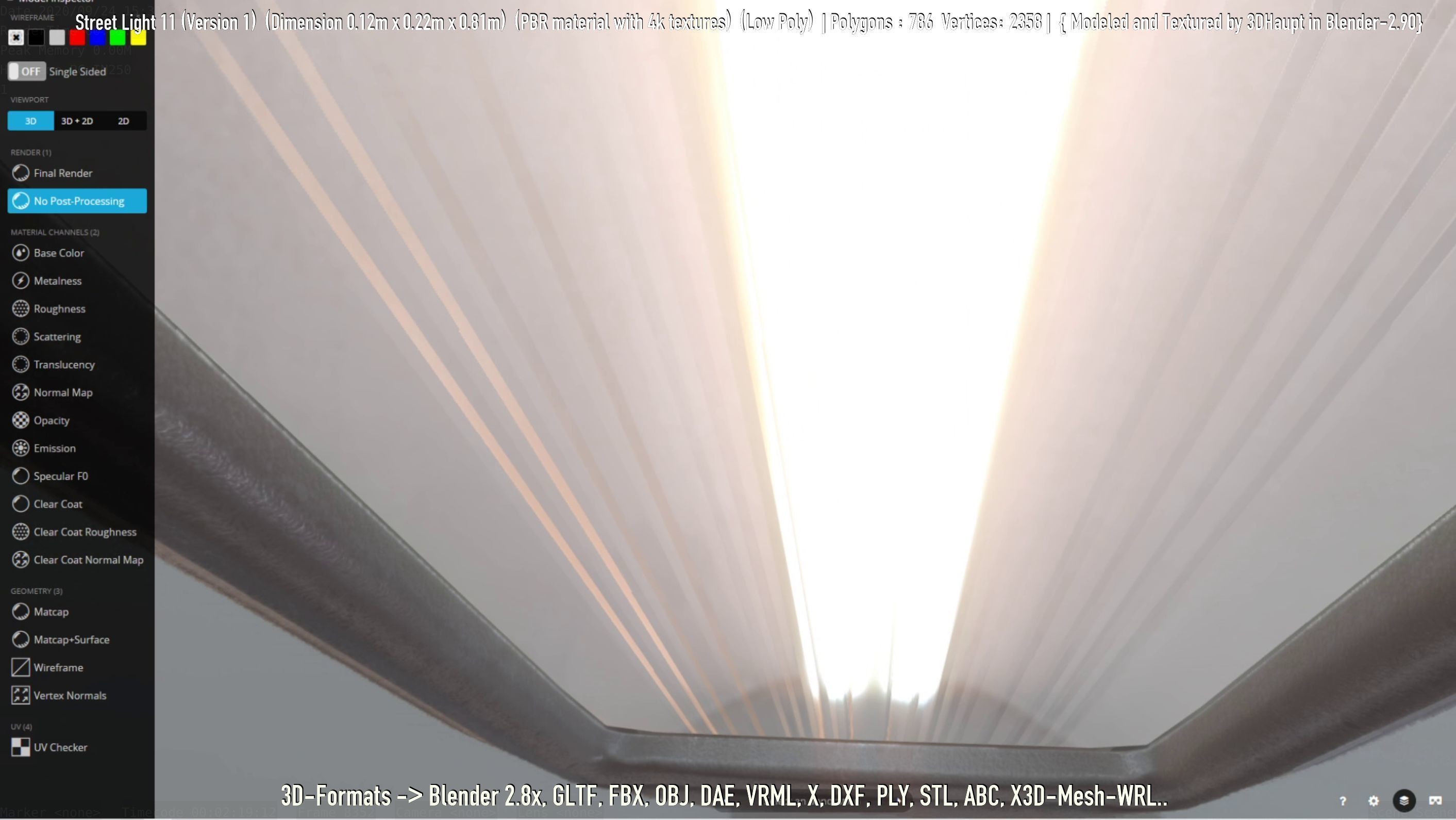 Street Light -11- Low-Poly Version -1- Low-poly 3D model_35