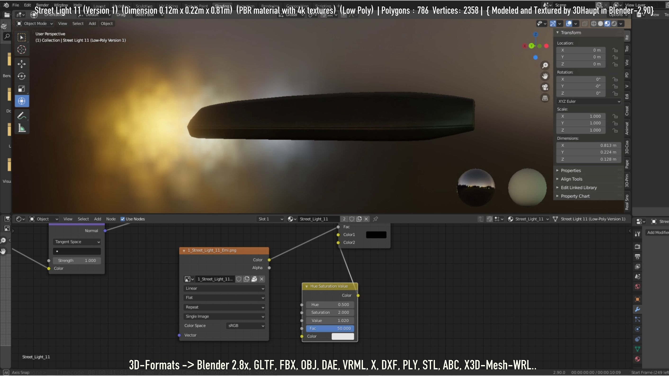 Street Light -11- Low-Poly Version -1- Low-poly 3D model_116
