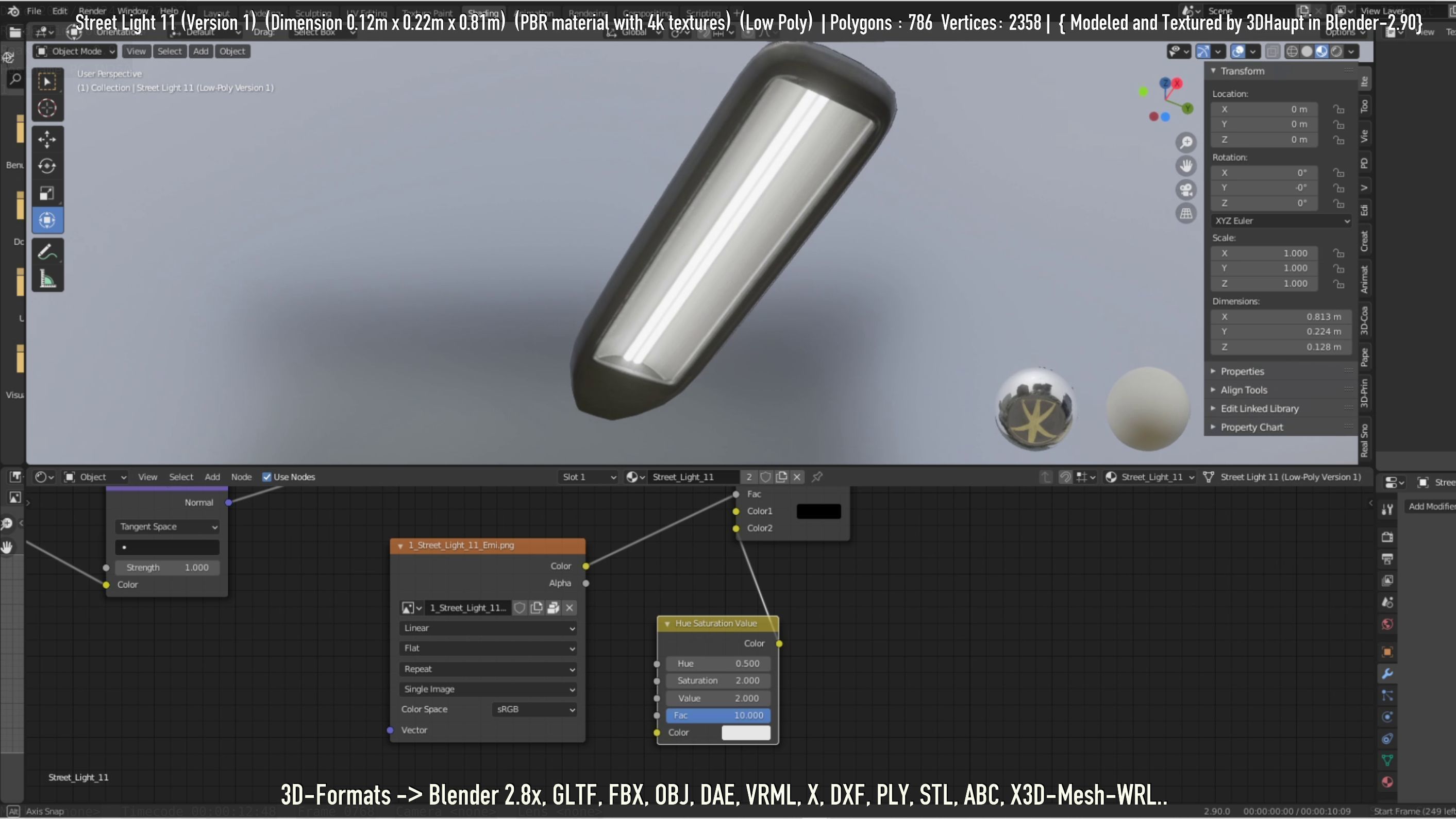 Street Light -11- Low-Poly Version -1- Low-poly 3D model_60