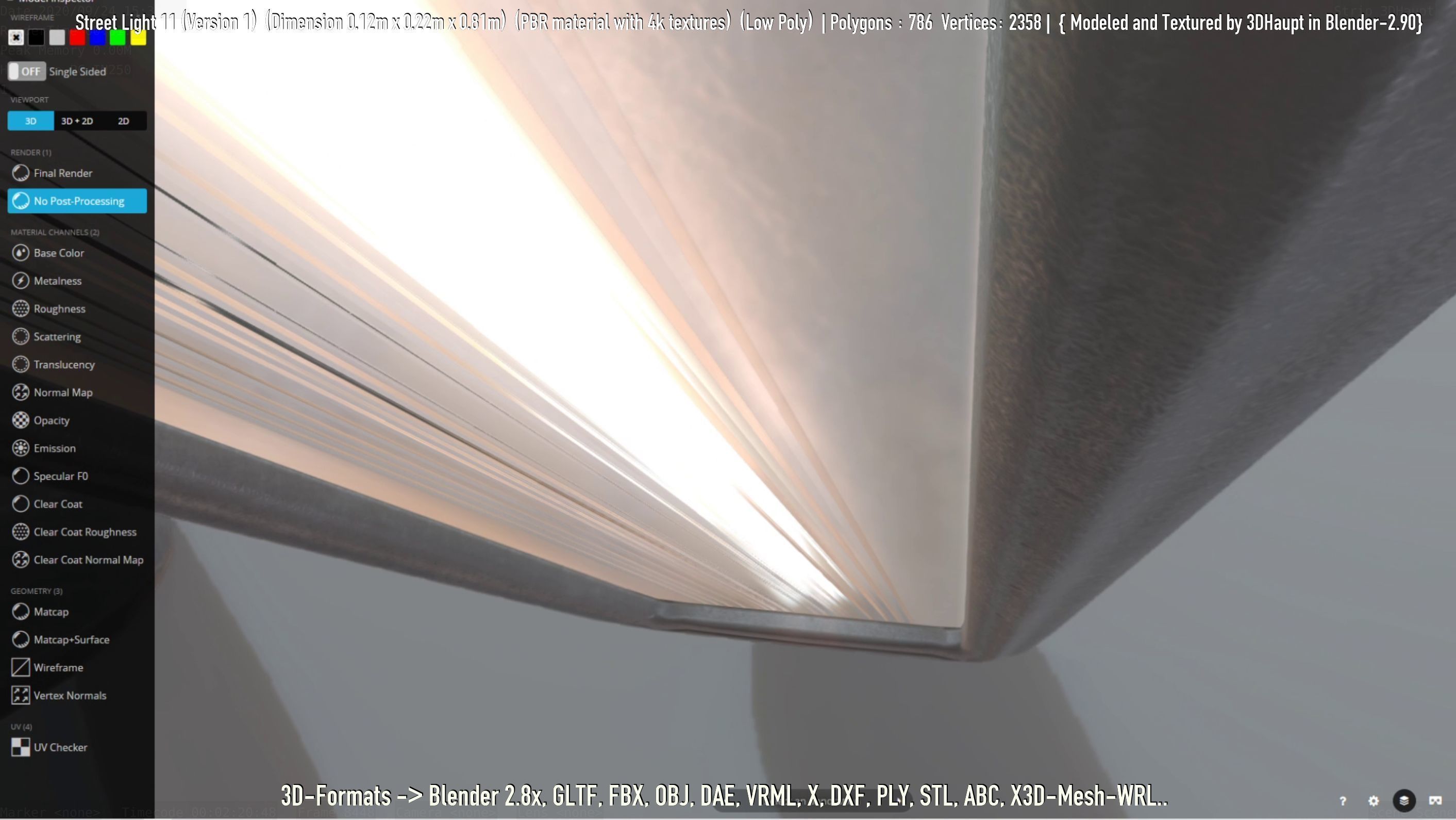 Street Light -11- Low-Poly Version -1- Low-poly 3D model_6