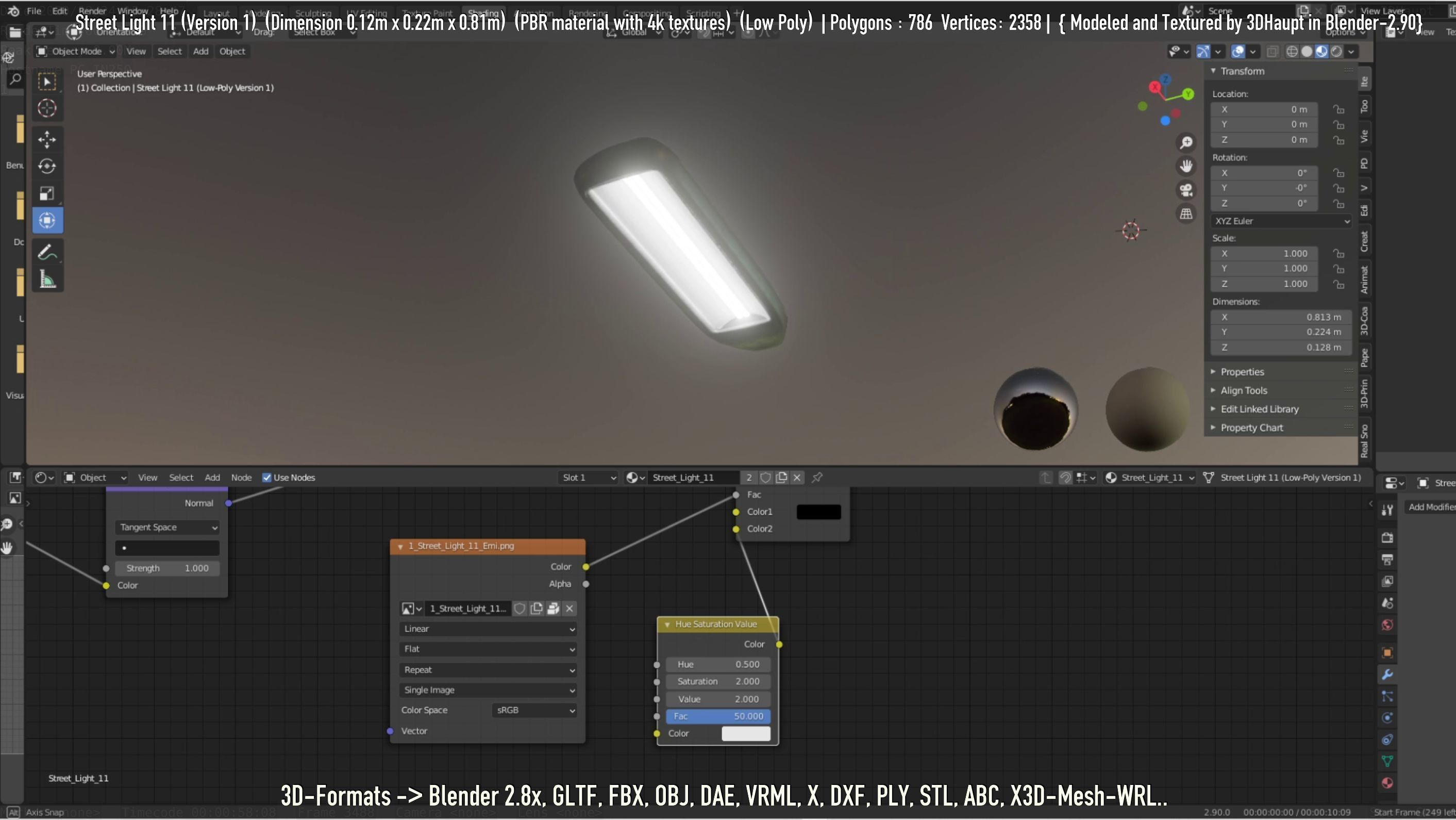 Street Light -11- Low-Poly Version -1- Low-poly 3D model_53