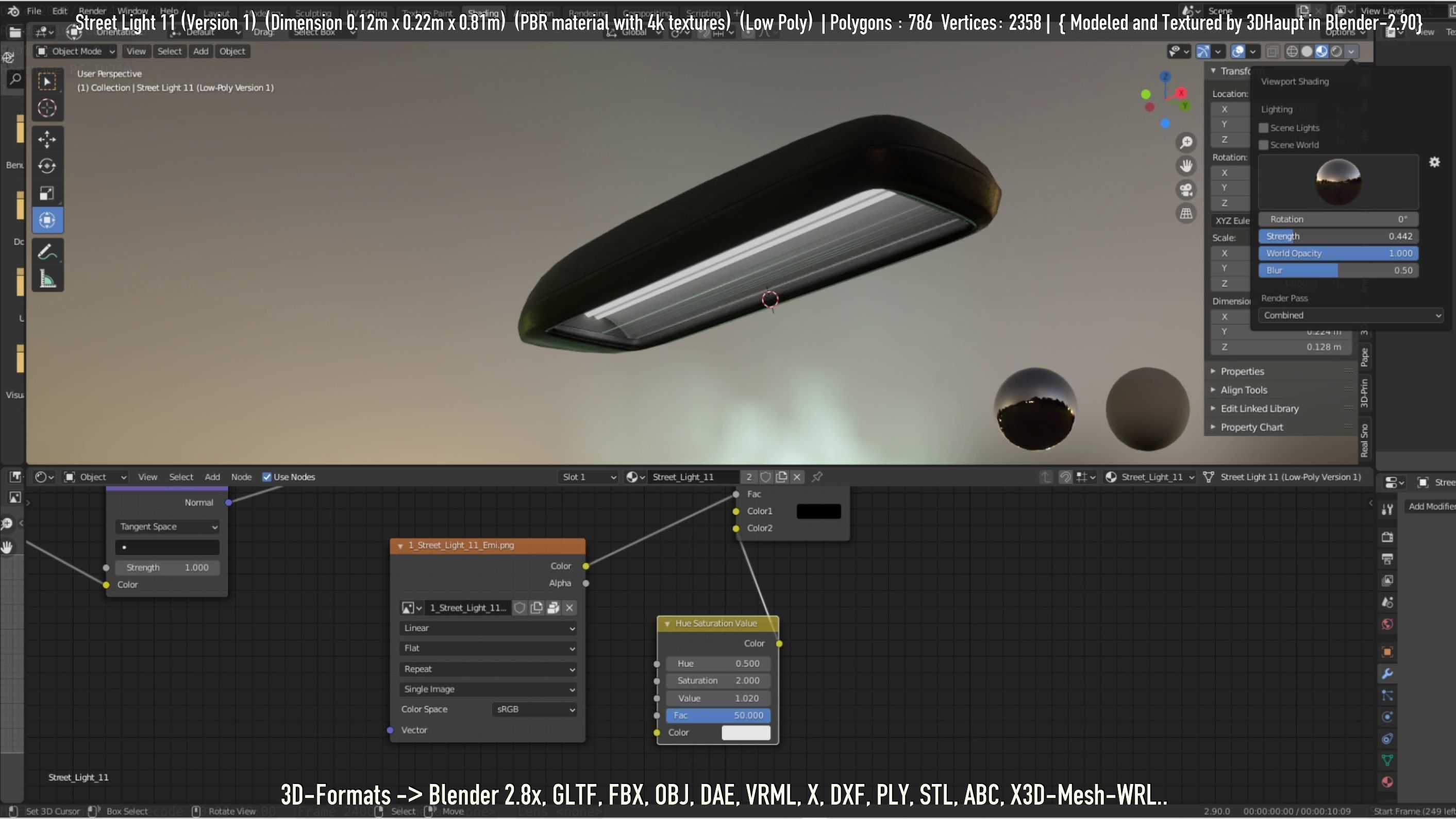 Street Light -11- Low-Poly Version -1- Low-poly 3D model_19