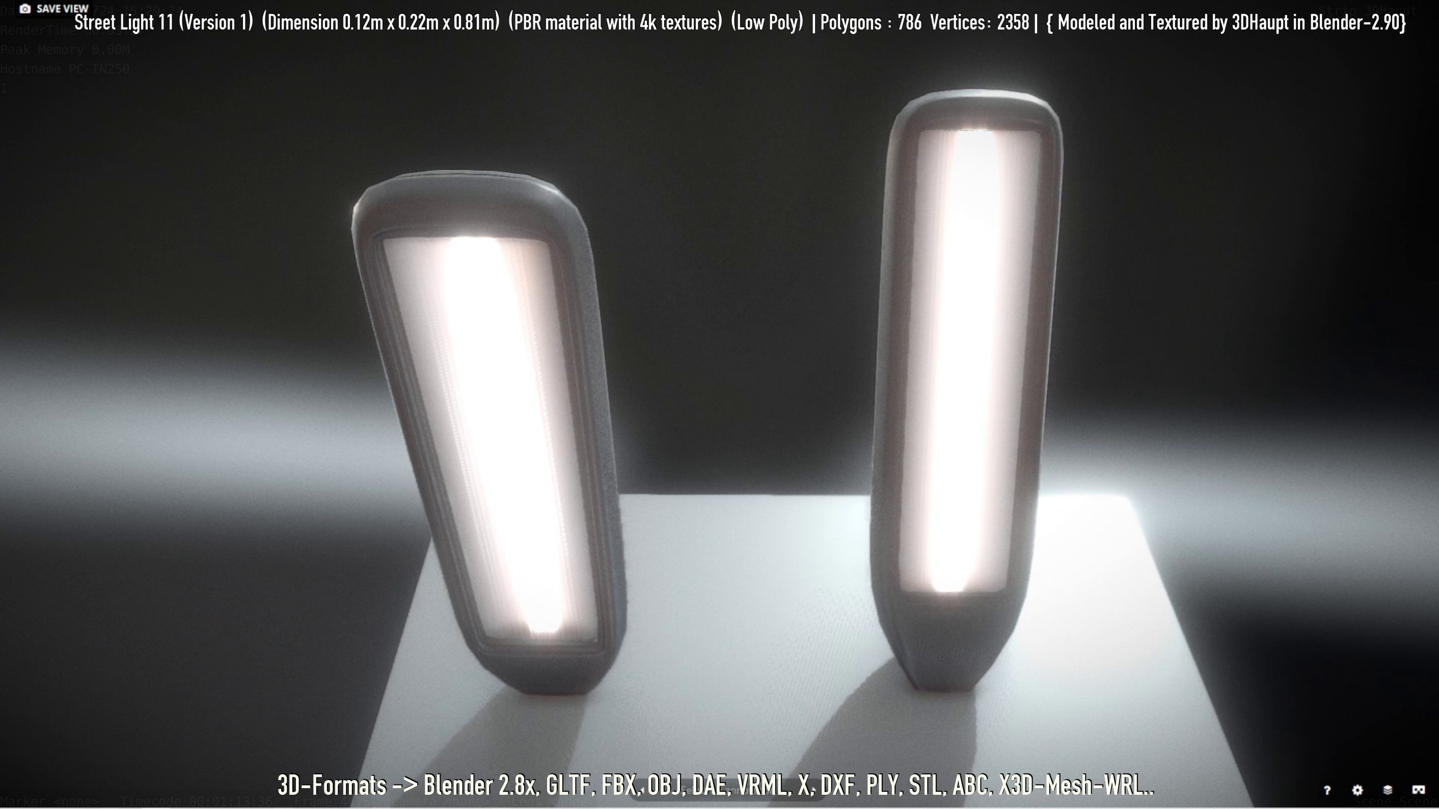 Street Light -11- Low-Poly Version -1- Low-poly 3D model_27