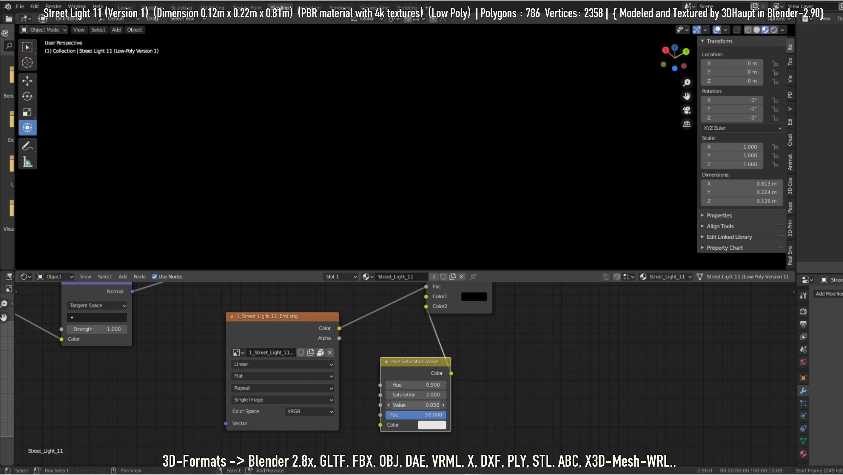 Street Light -11- Low-Poly Version -1- Low-poly 3D model_114