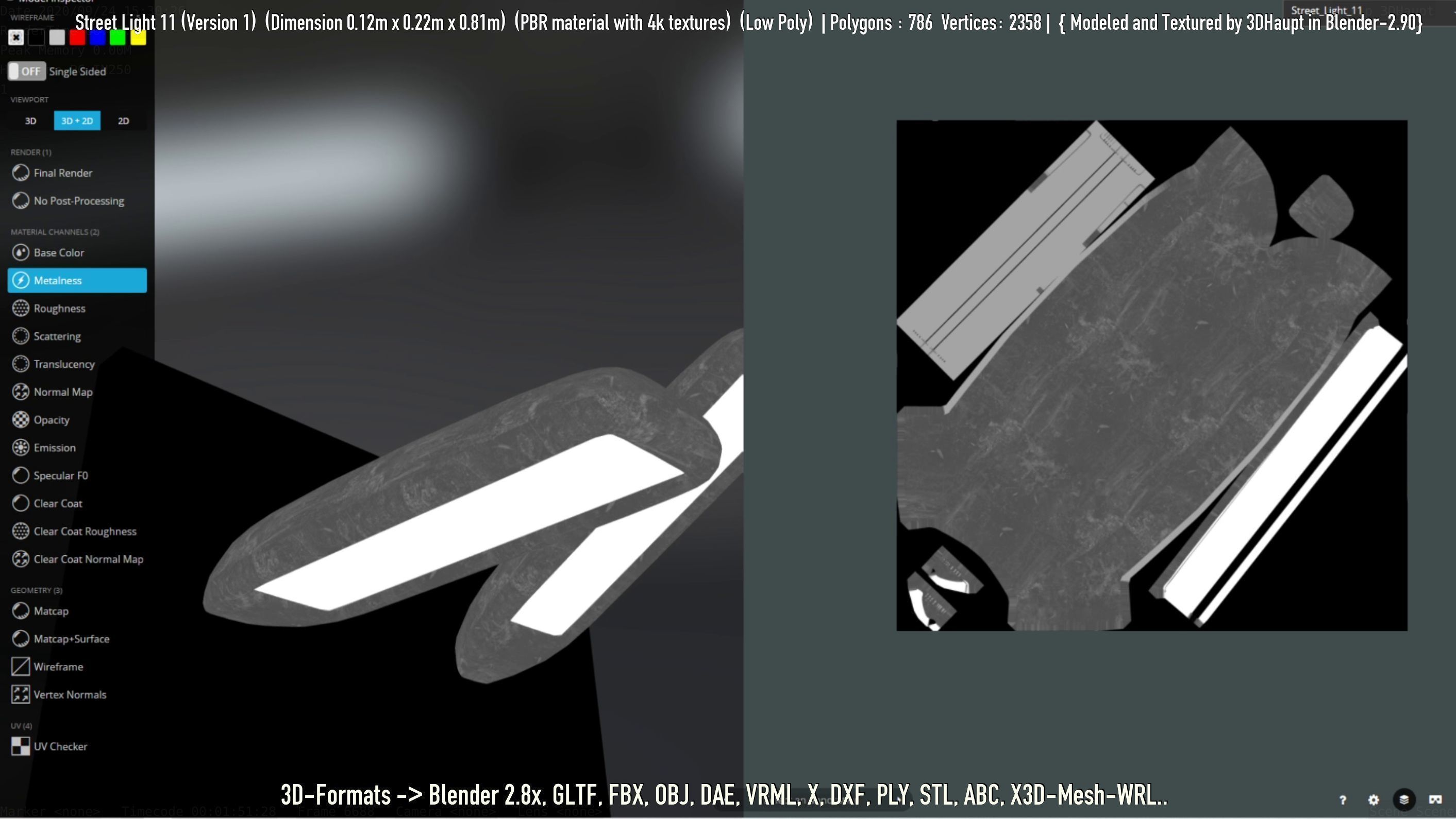 Street Light -11- Low-Poly Version -1- Low-poly 3D model_32