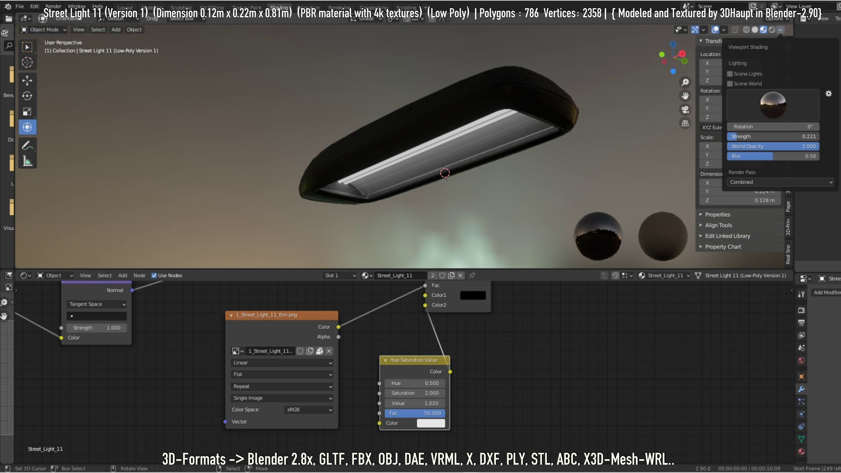 Street Light -11- Low-Poly Version -1- Low-poly 3D model_18