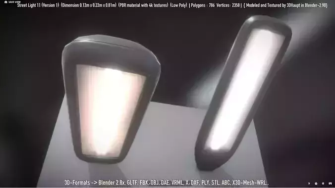 Street Light -11- Low-Poly Version -1- Low-poly 3D model