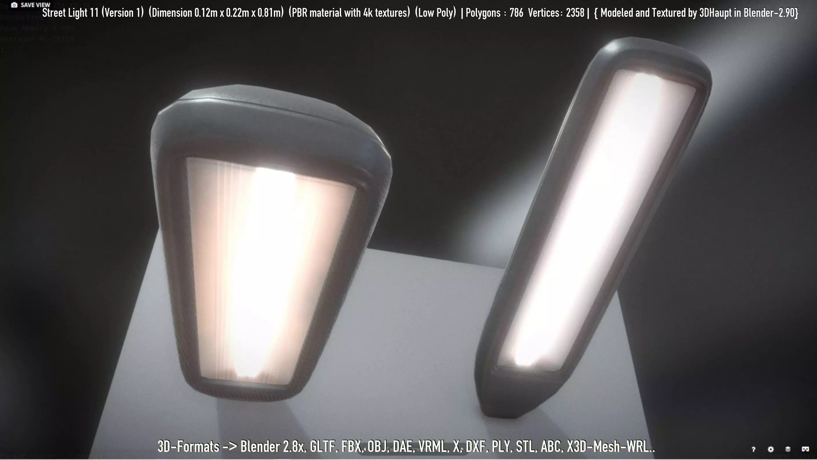 Street Light -11- Low-Poly Version -1- Low-poly 3D model_0