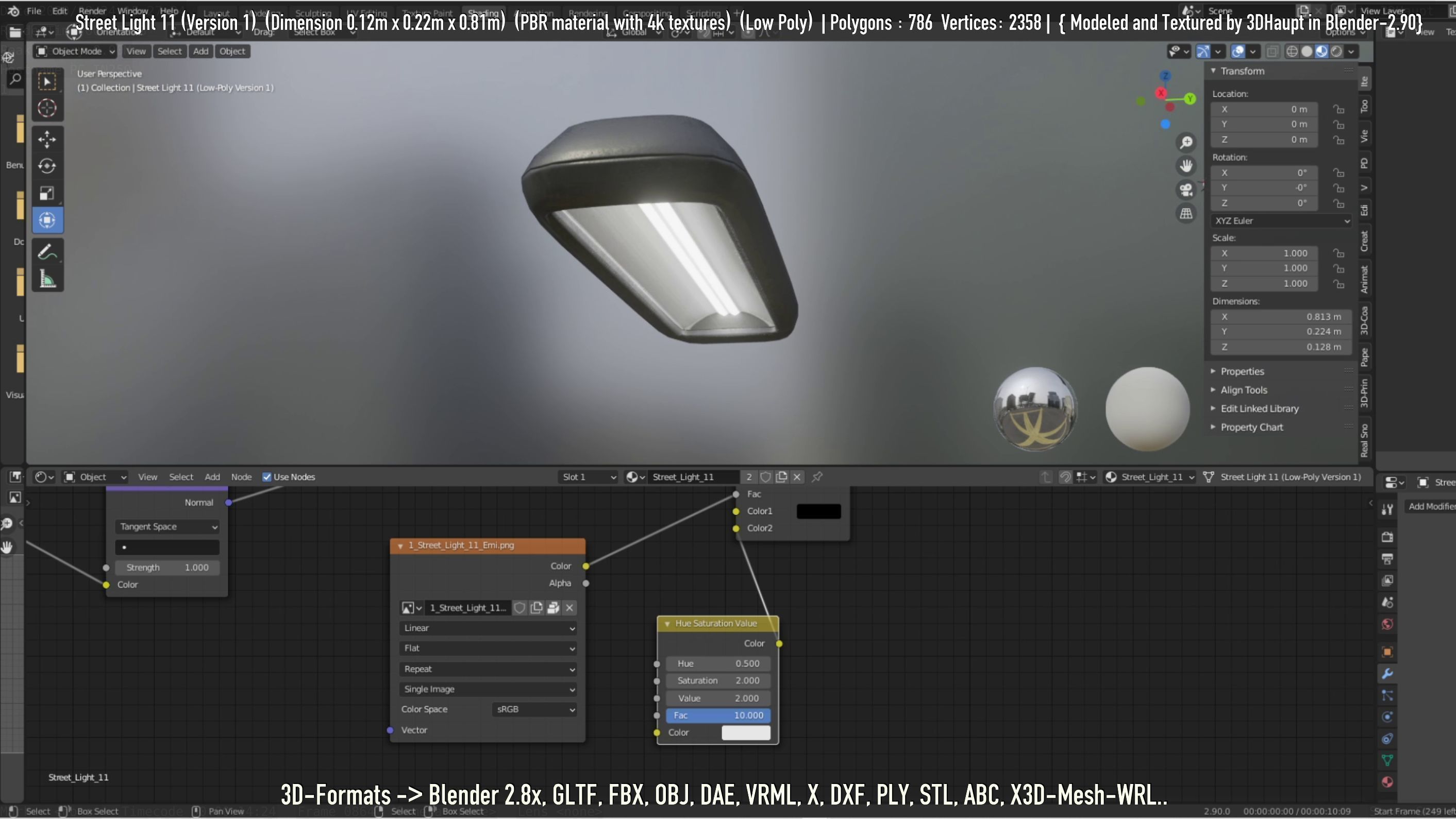 Street Light -11- Low-Poly Version -1- Low-poly 3D model_90