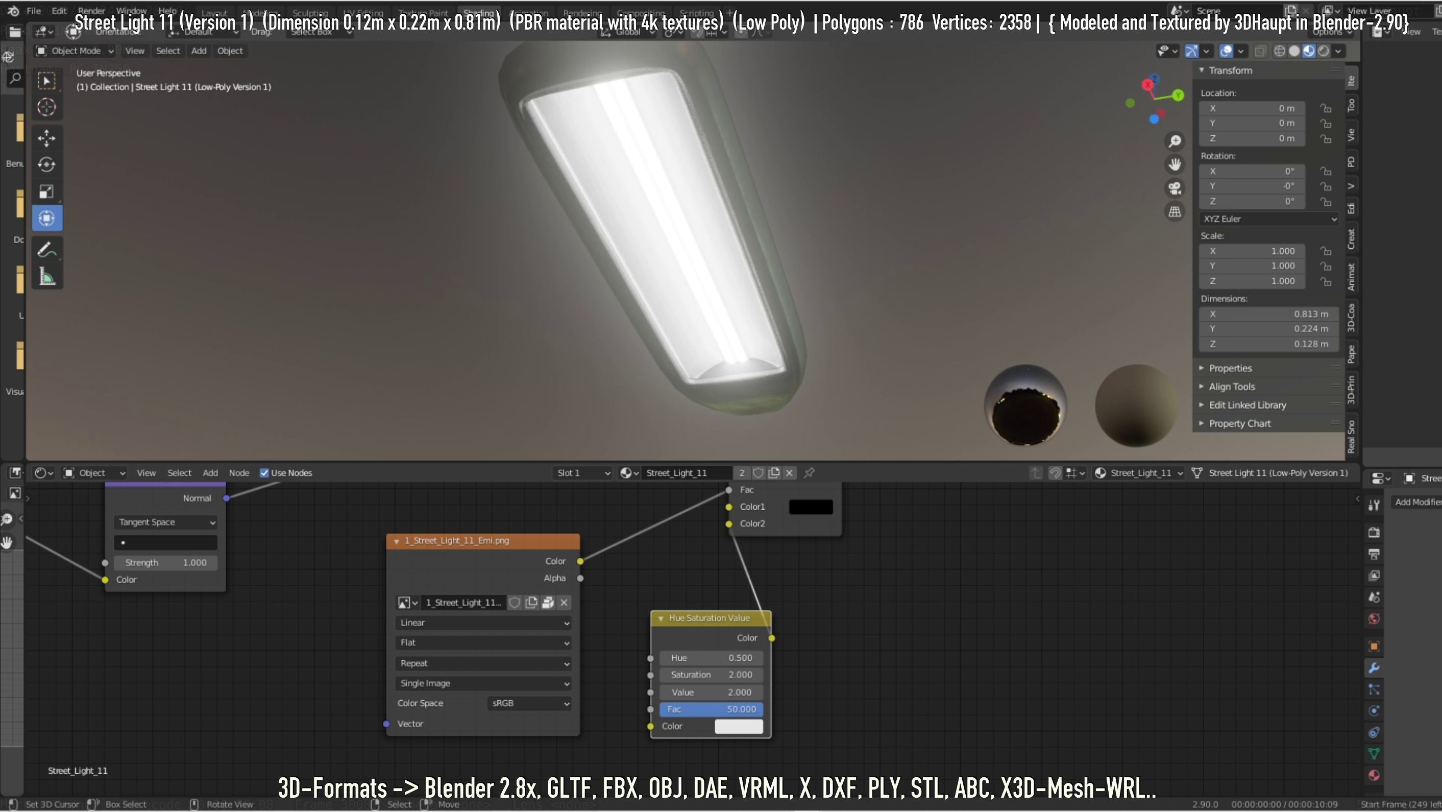 Street Light -11- Low-Poly Version -1- Low-poly 3D model_21